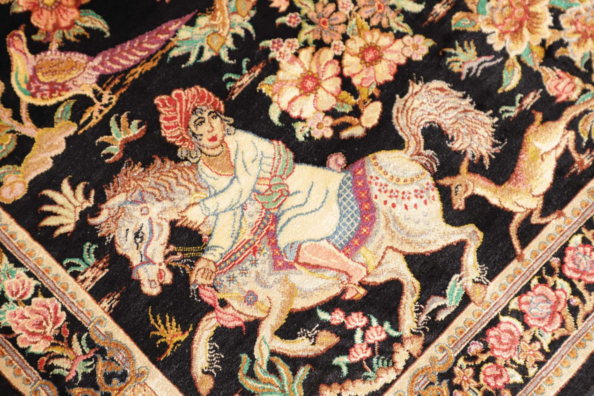 Ghom Perserteppich aus Iran, 62 × 91 cm