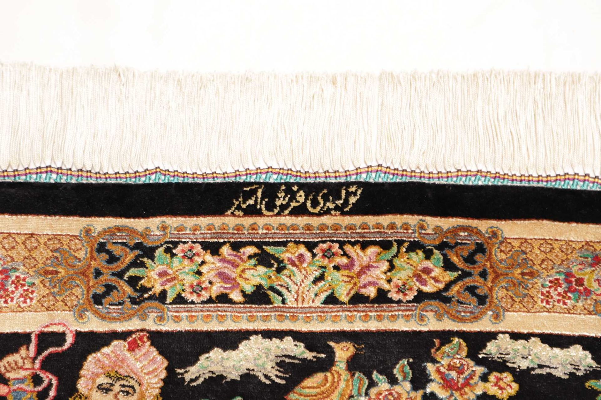 Ghom Perserteppich aus Iran, 62 × 91 cm