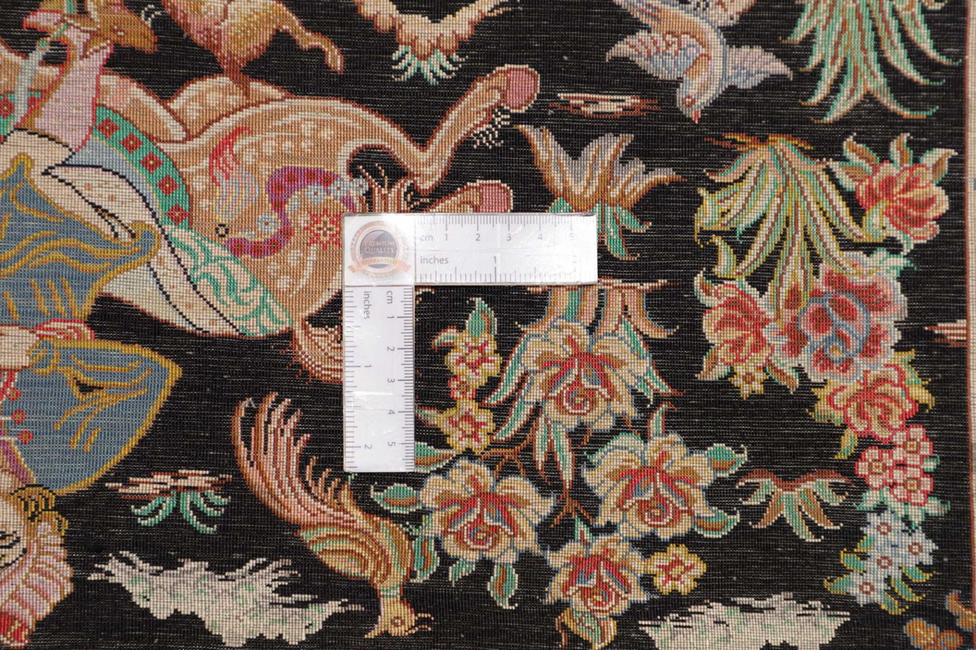 Ghom Perserteppich aus Iran, 62 × 91 cm