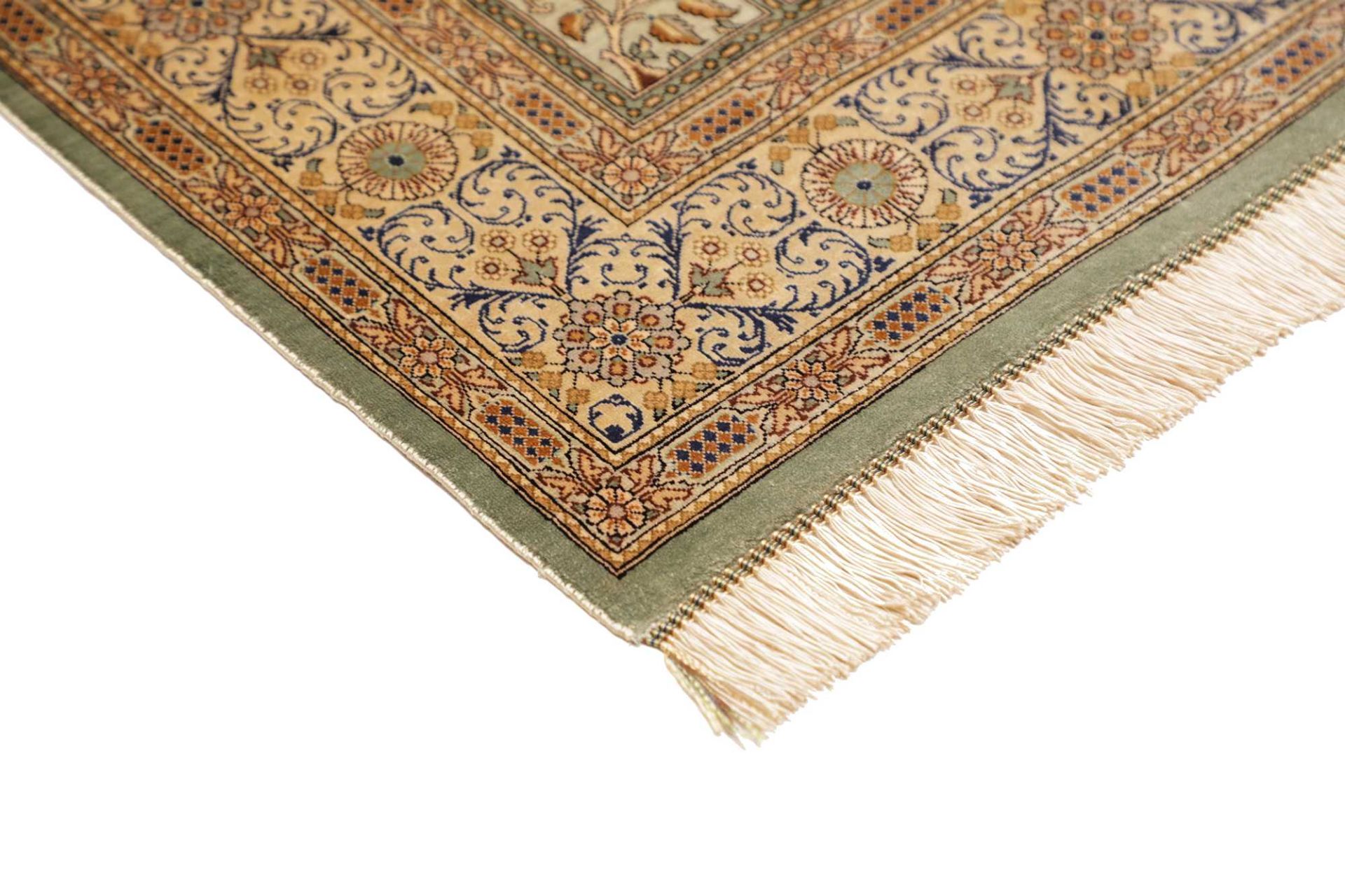 perserteppich-ghom-96-x-96-cm-seide-handgeknupft-exklusiv-4 Ghom Perserteppich aus Iran, 96 × 96 cm