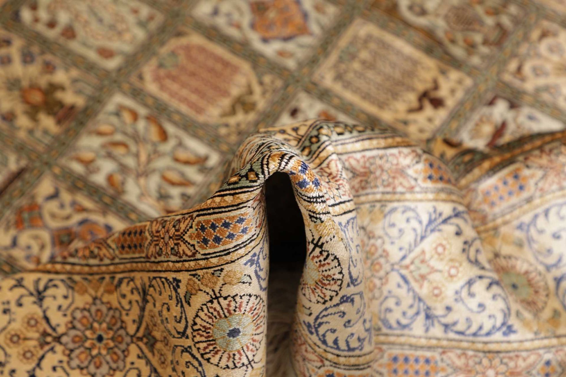 perserteppich-ghom-96-x-96-cm-seide-handgeknupft-exklusiv-8 Ghom Perserteppich aus Iran, 96 × 96 cm
