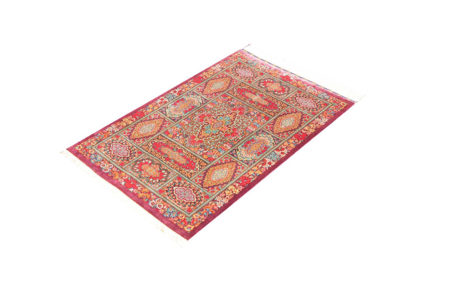 Ghom Perserteppich aus Iran, 61 × 93 cm
