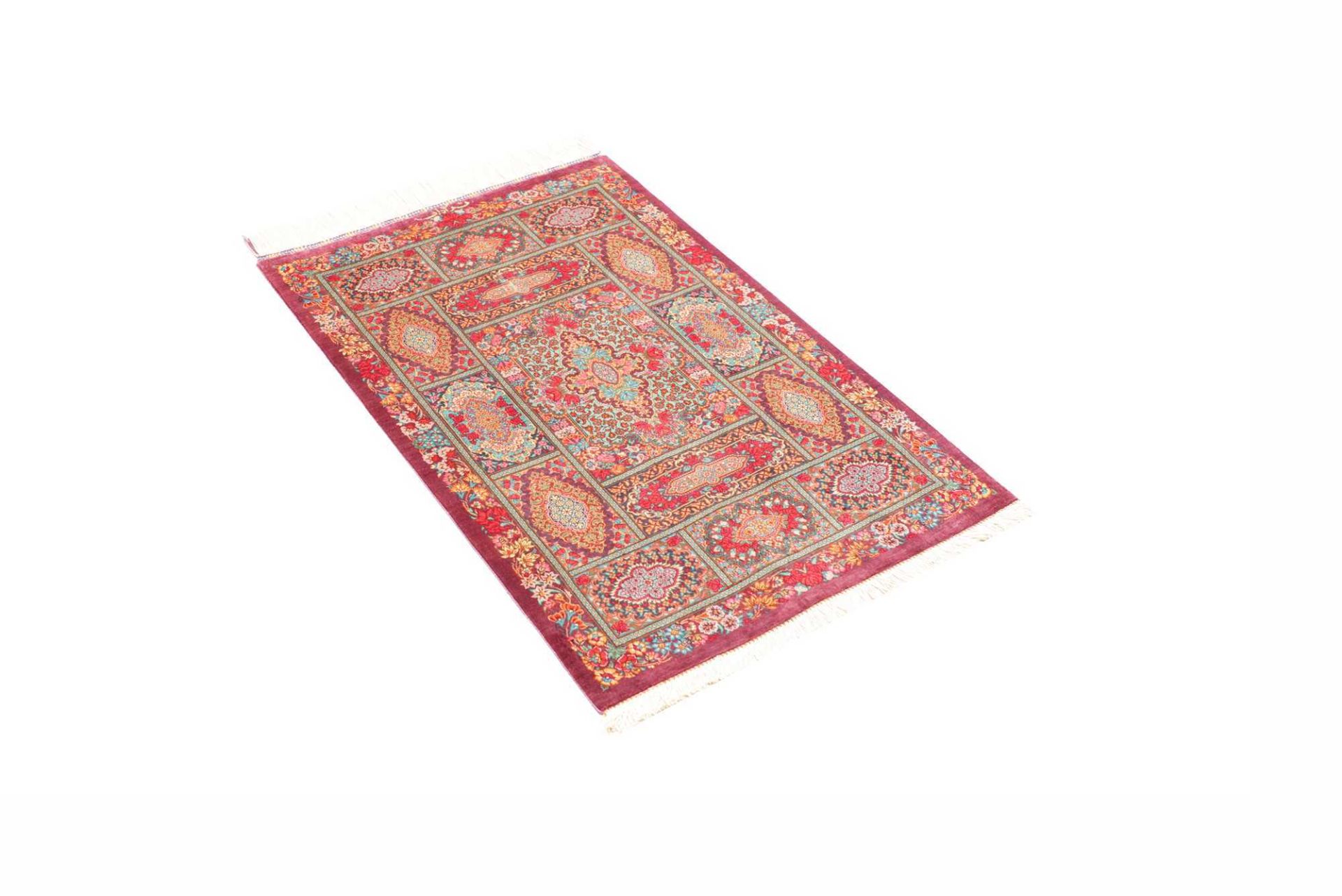 Ghom Perserteppich aus Iran, 61 × 93 cm