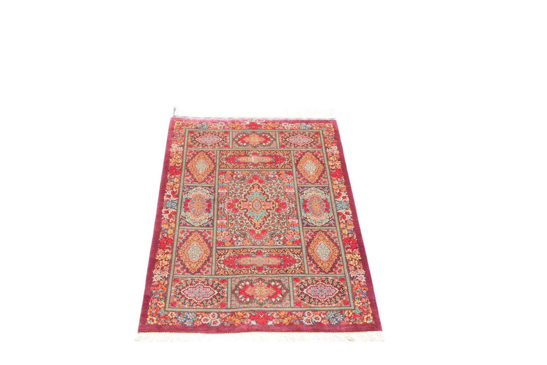 Ghom Perserteppich aus Iran, 61 × 93 cm