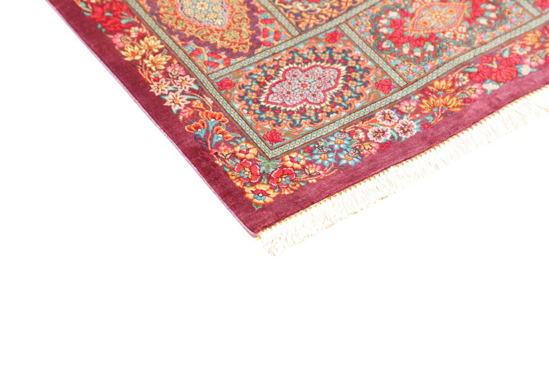 Ghom Perserteppich aus Iran, 61 × 93 cm