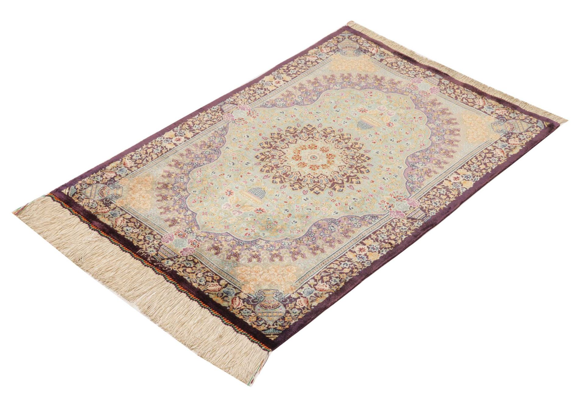 Ghom Perserteppich aus Iran, 61 × 83 cm