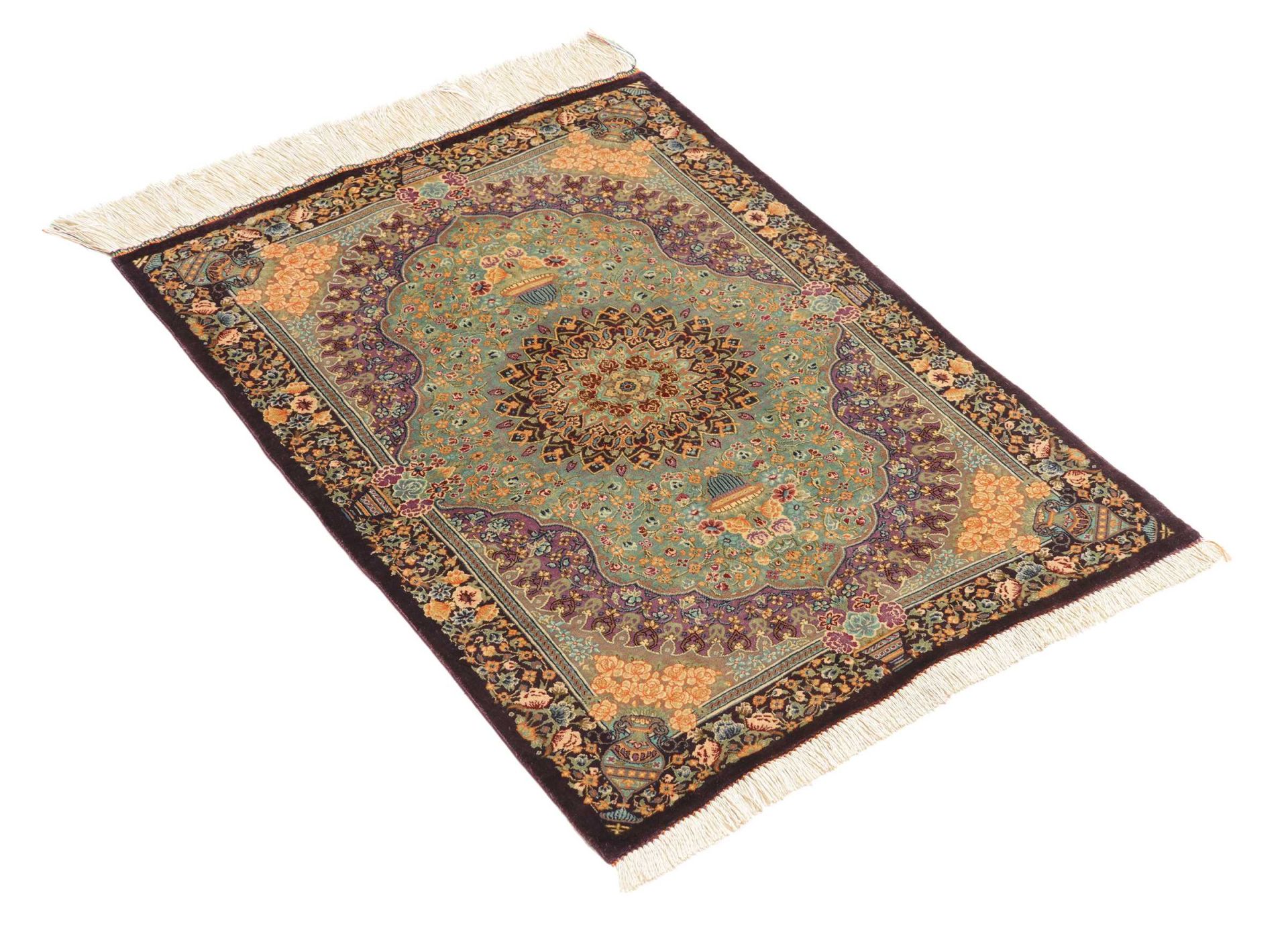 Ghom Perserteppich aus Iran, 61 × 83 cm