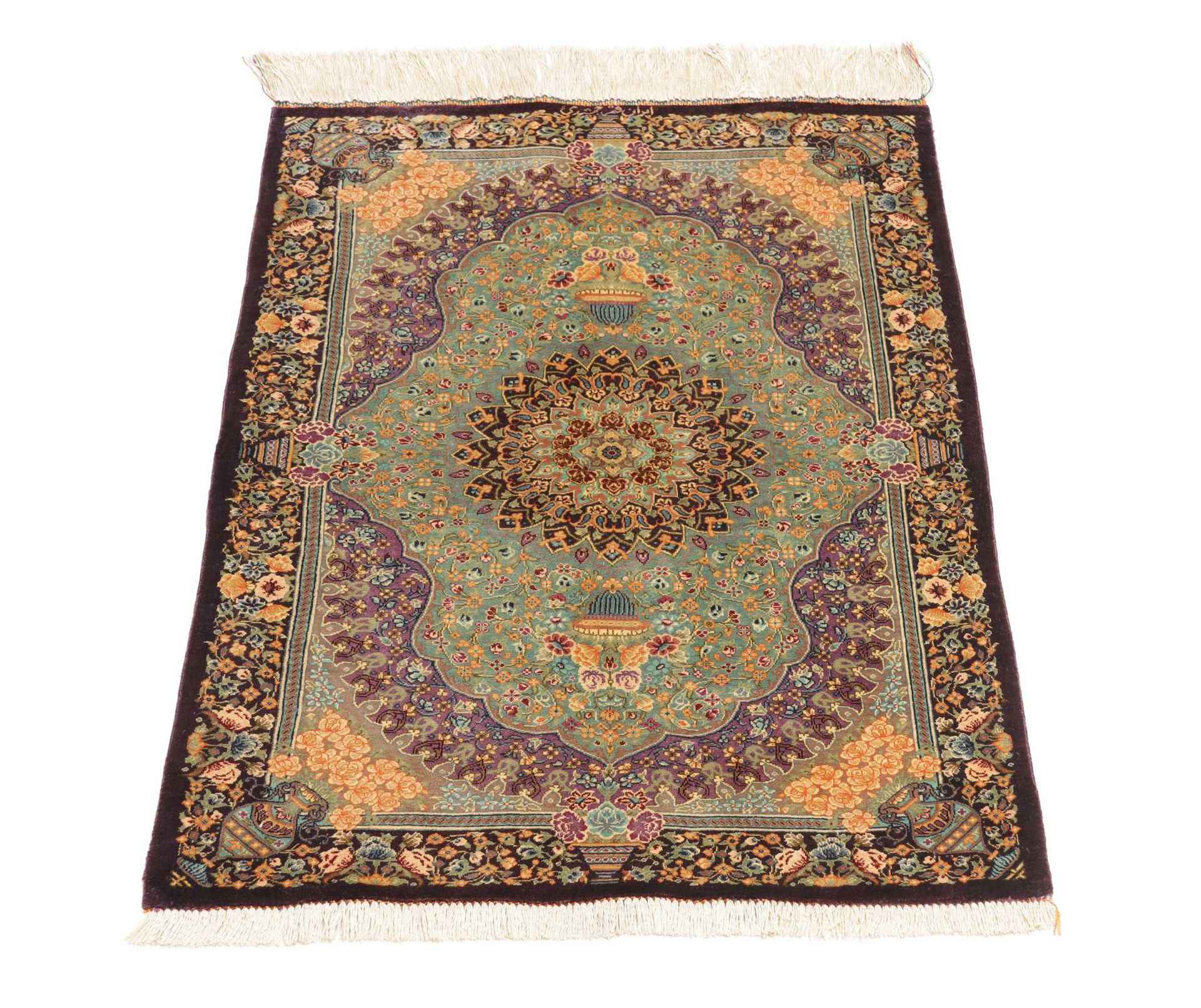 Ghom Perserteppich aus Iran, 61 × 83 cm