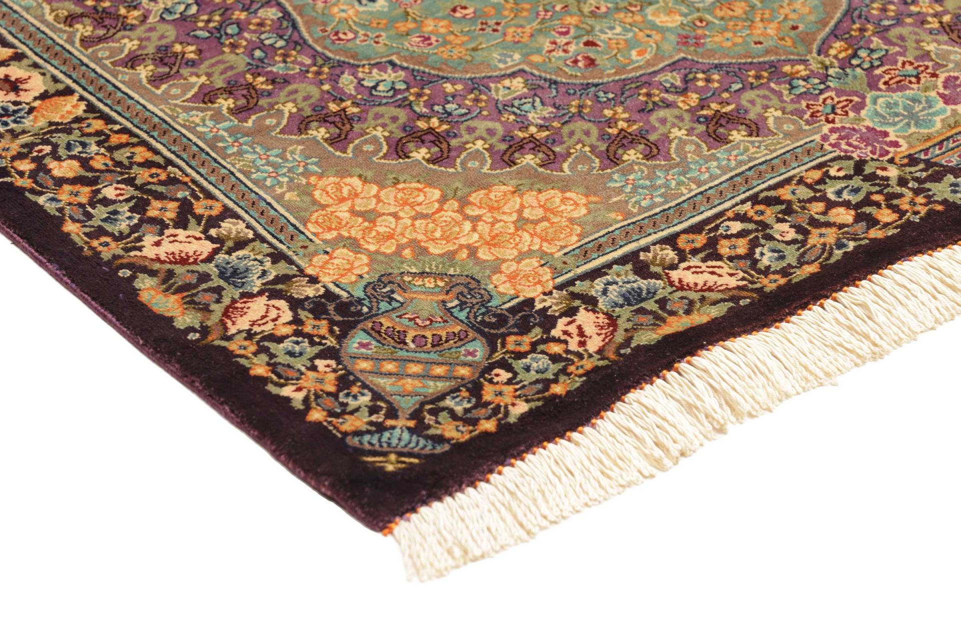 Ghom Perserteppich aus Iran, 61 × 83 cm