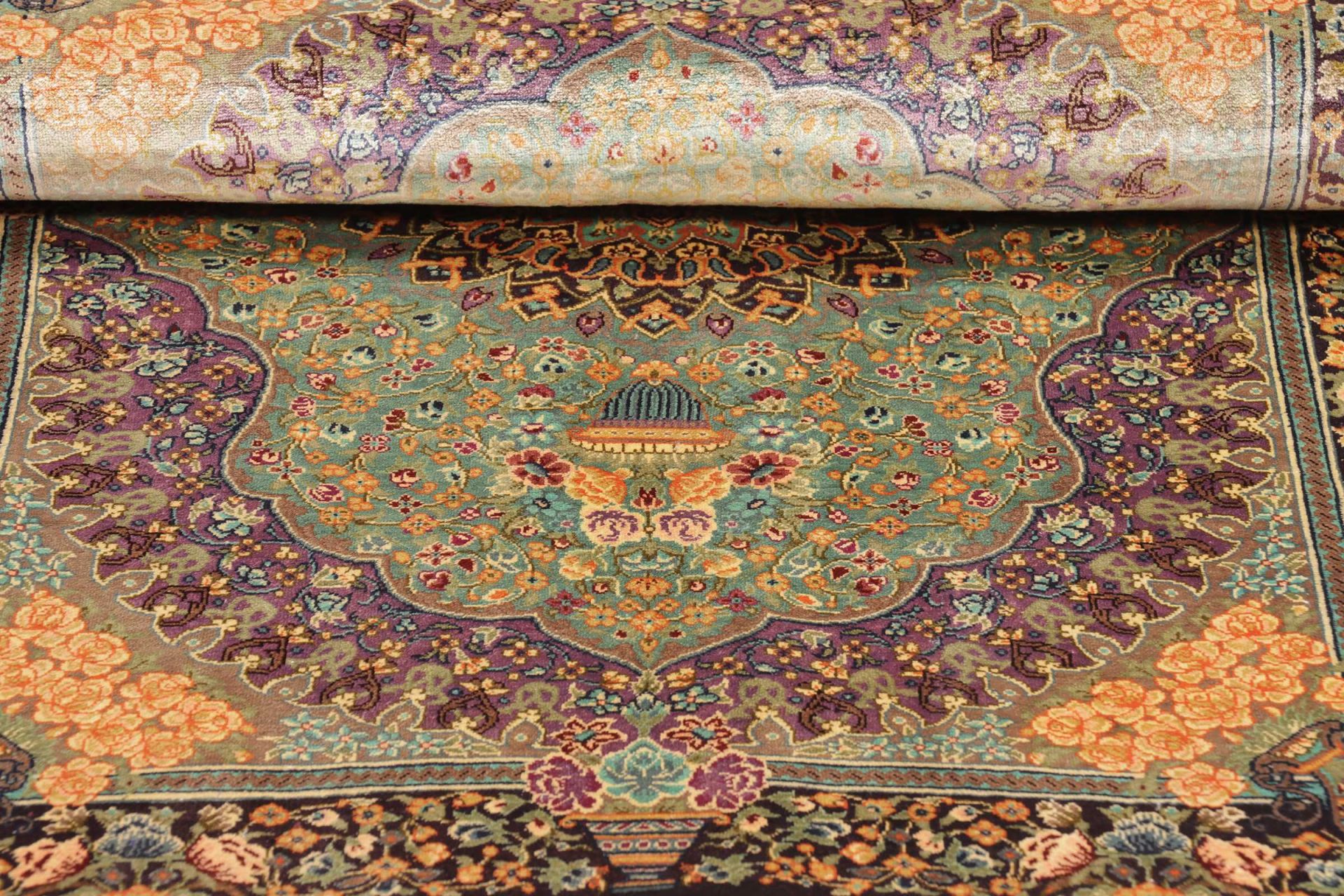 Ghom Perserteppich aus Iran, 61 × 83 cm
