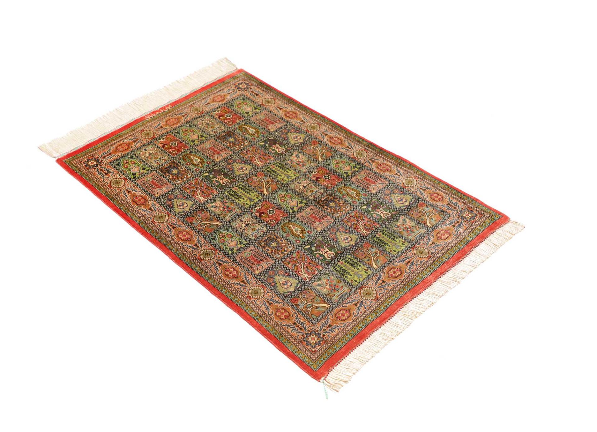 perserteppich-ghom-61-x-89-cm-100-seide-handgeknupft-edel-2 Handgeknüpfter Ghom Perserteppich 61 × 89 cm