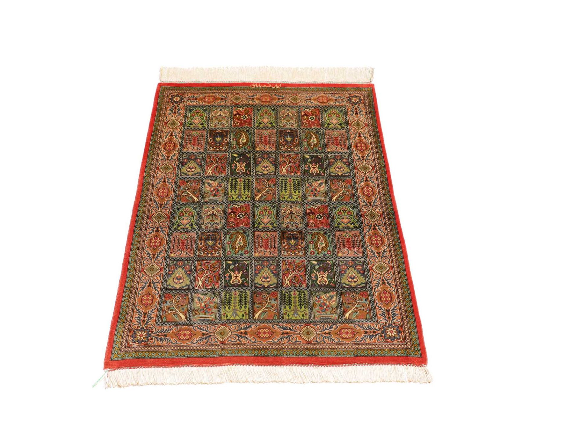 perserteppich-ghom-61-x-89-cm-100-seide-handgeknupft-edel-3 Handgeknüpfter Ghom Perserteppich 61 × 89 cm