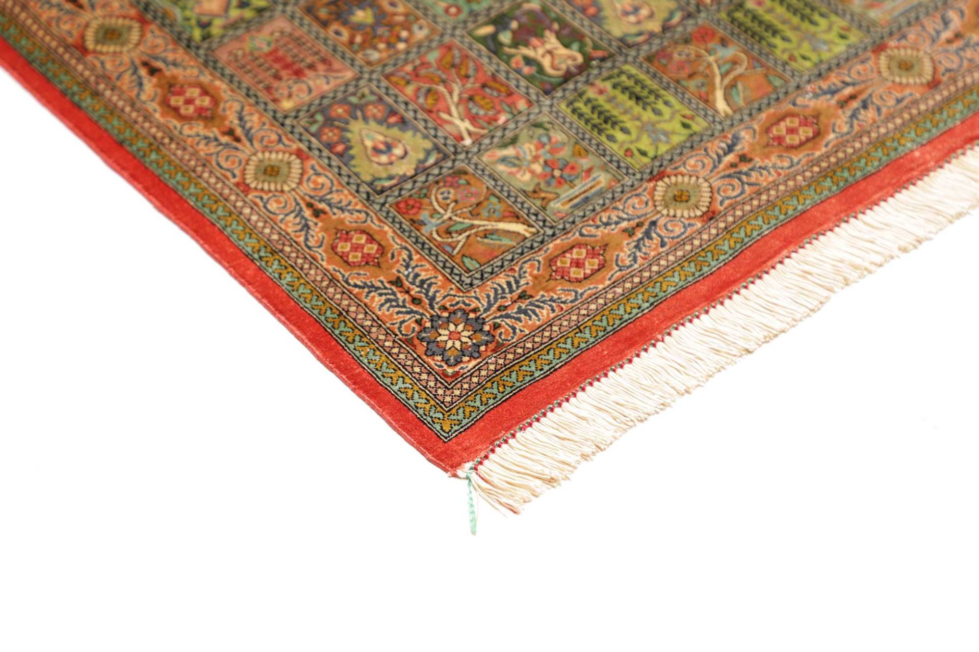perserteppich-ghom-61-x-89-cm-100-seide-handgeknupft-edel-4 Handgeknüpfter Ghom Perserteppich 61 × 89 cm