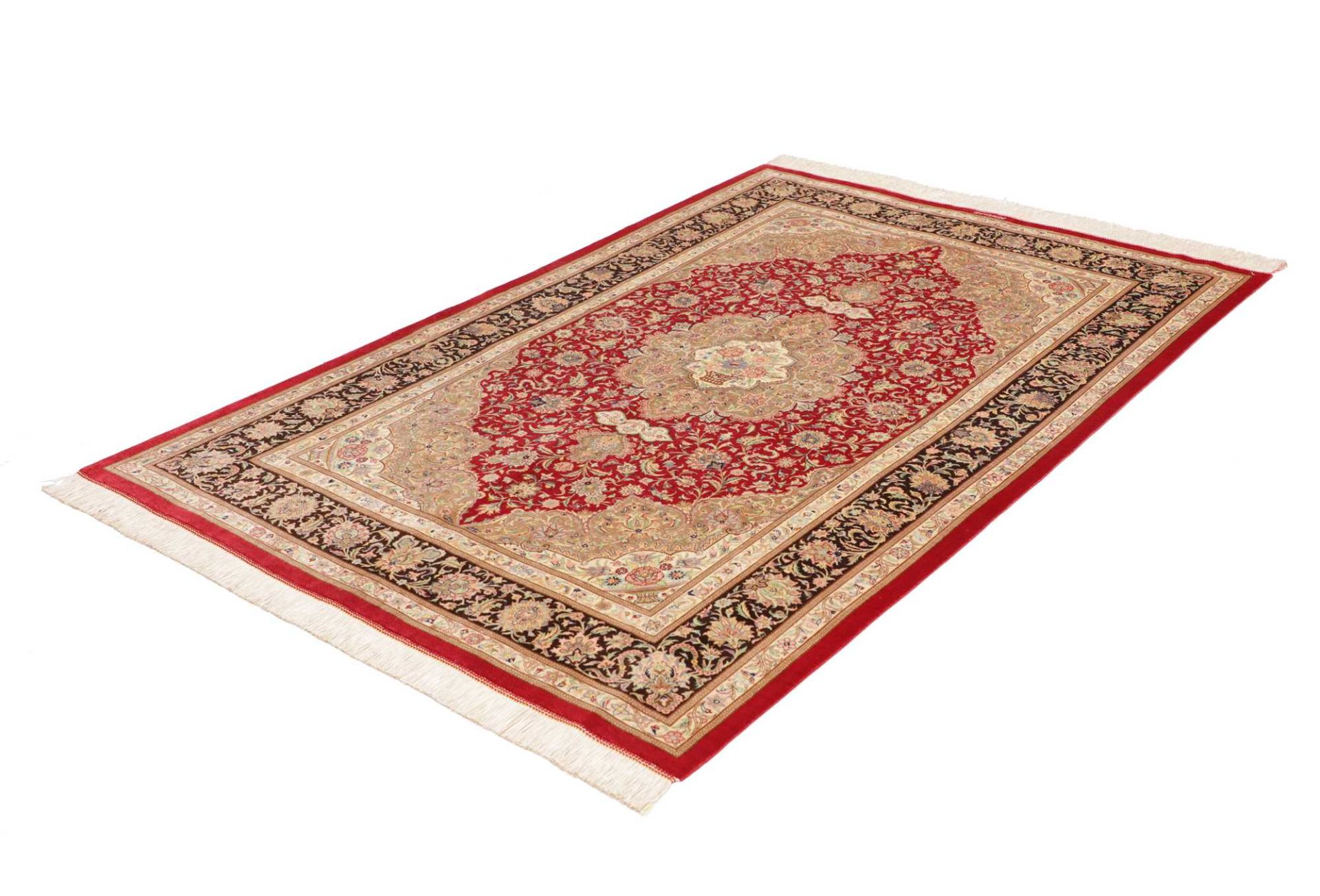 Ghom Perserteppich aus Iran, 136 × 196 cm