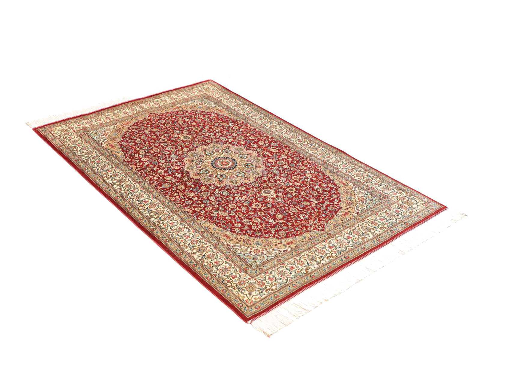 Handgeknüpfter Ghom Perserteppich 104 × 143 cm