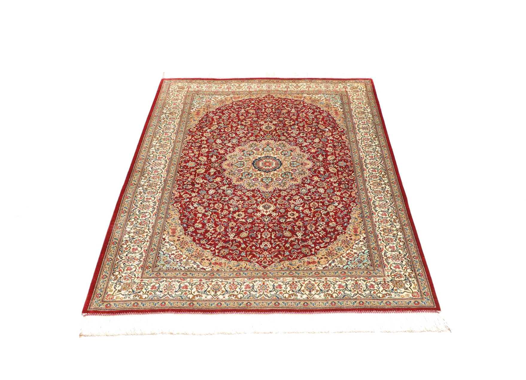 Handgeknüpfter Ghom Perserteppich 104 × 143 cm