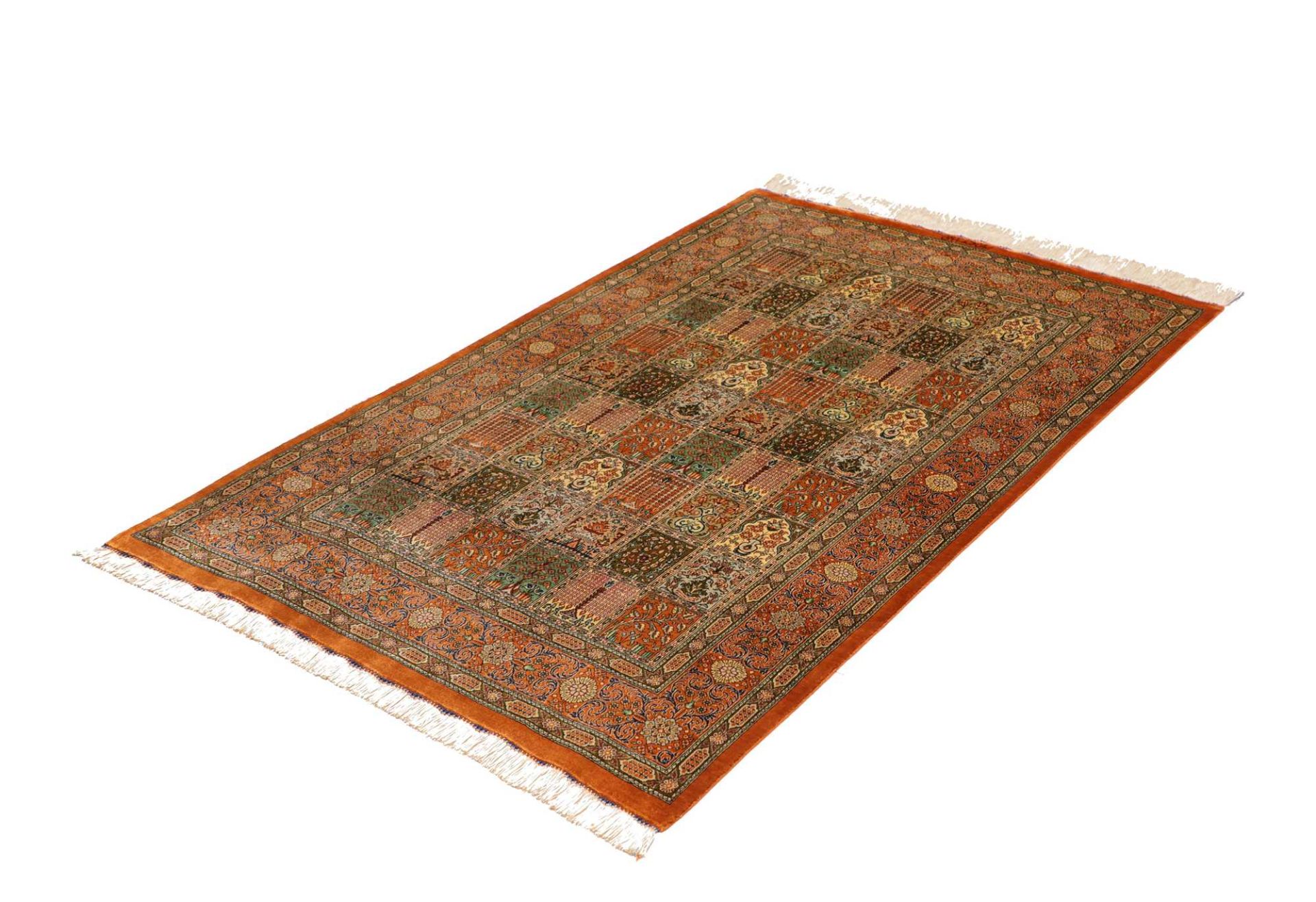 perserteppich-ghom-98-x-153-cm-100-seide-handgeknupft-exklusiv-1 Ghom Perserteppich aus Iran, 98 × 153 cm