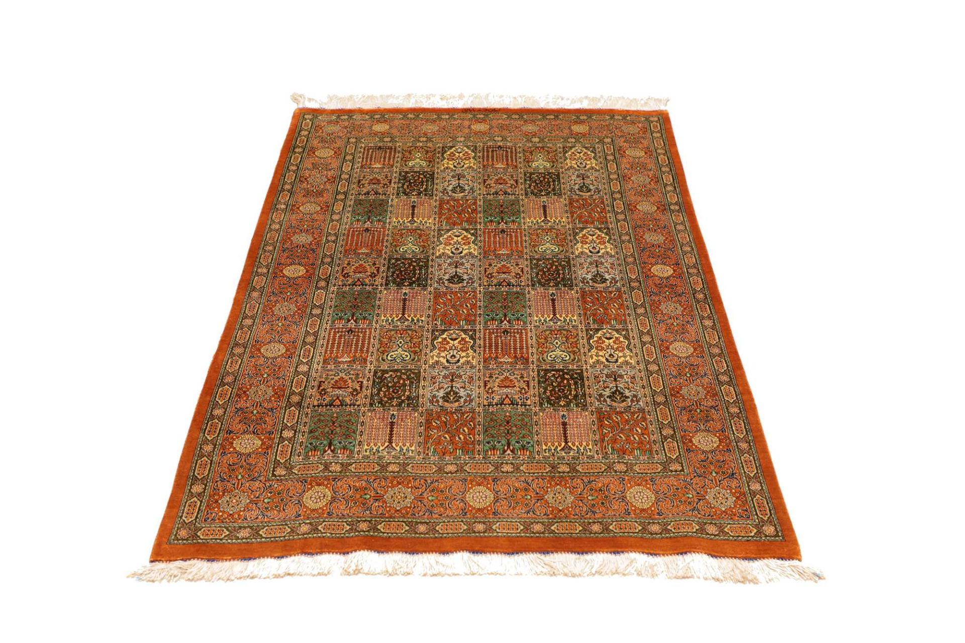 perserteppich-ghom-98-x-153-cm-100-seide-handgeknupft-exklusiv-3 Ghom Perserteppich aus Iran, 98 × 153 cm