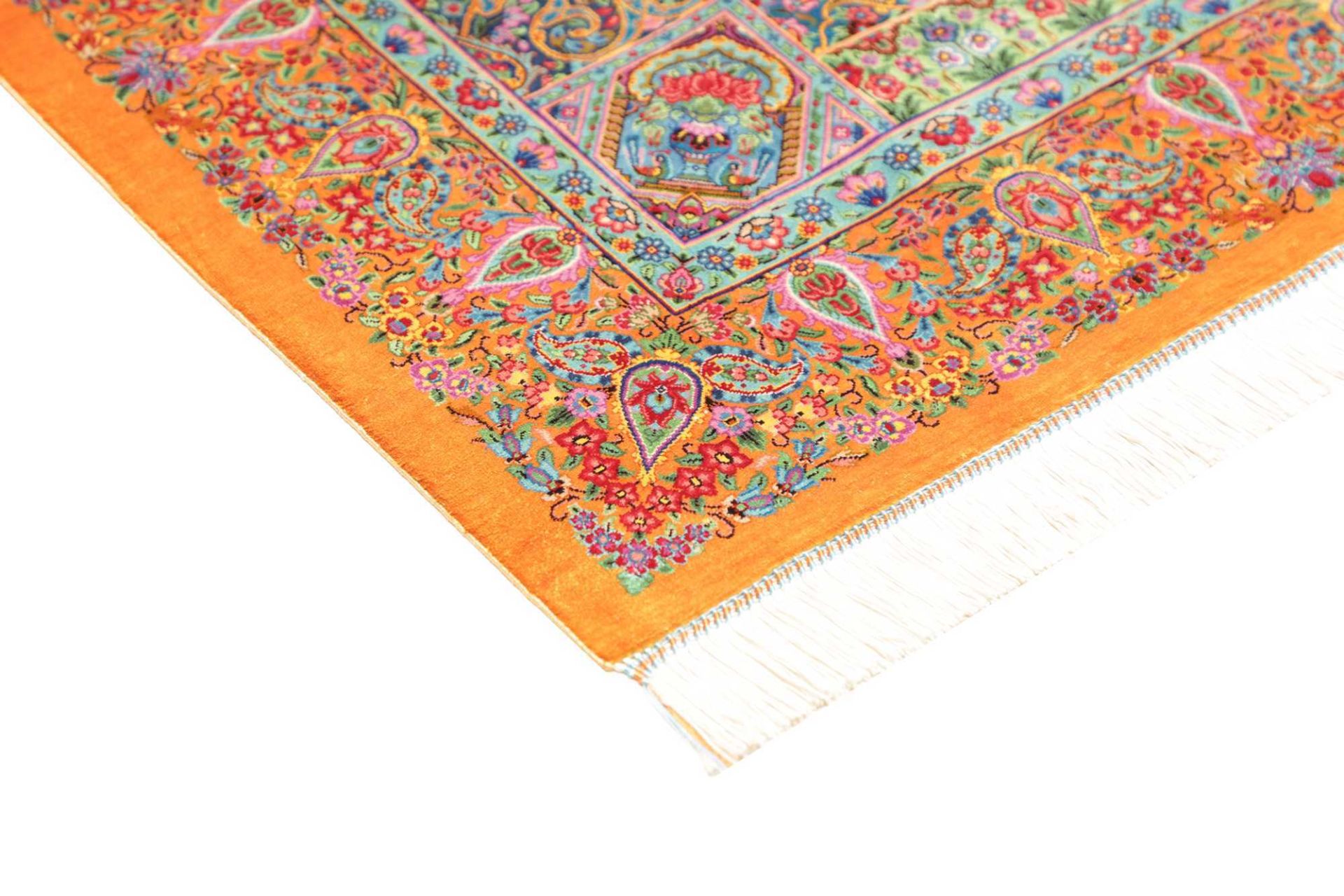 Ghom Perserteppich aus Iran, 82 × 120 cm