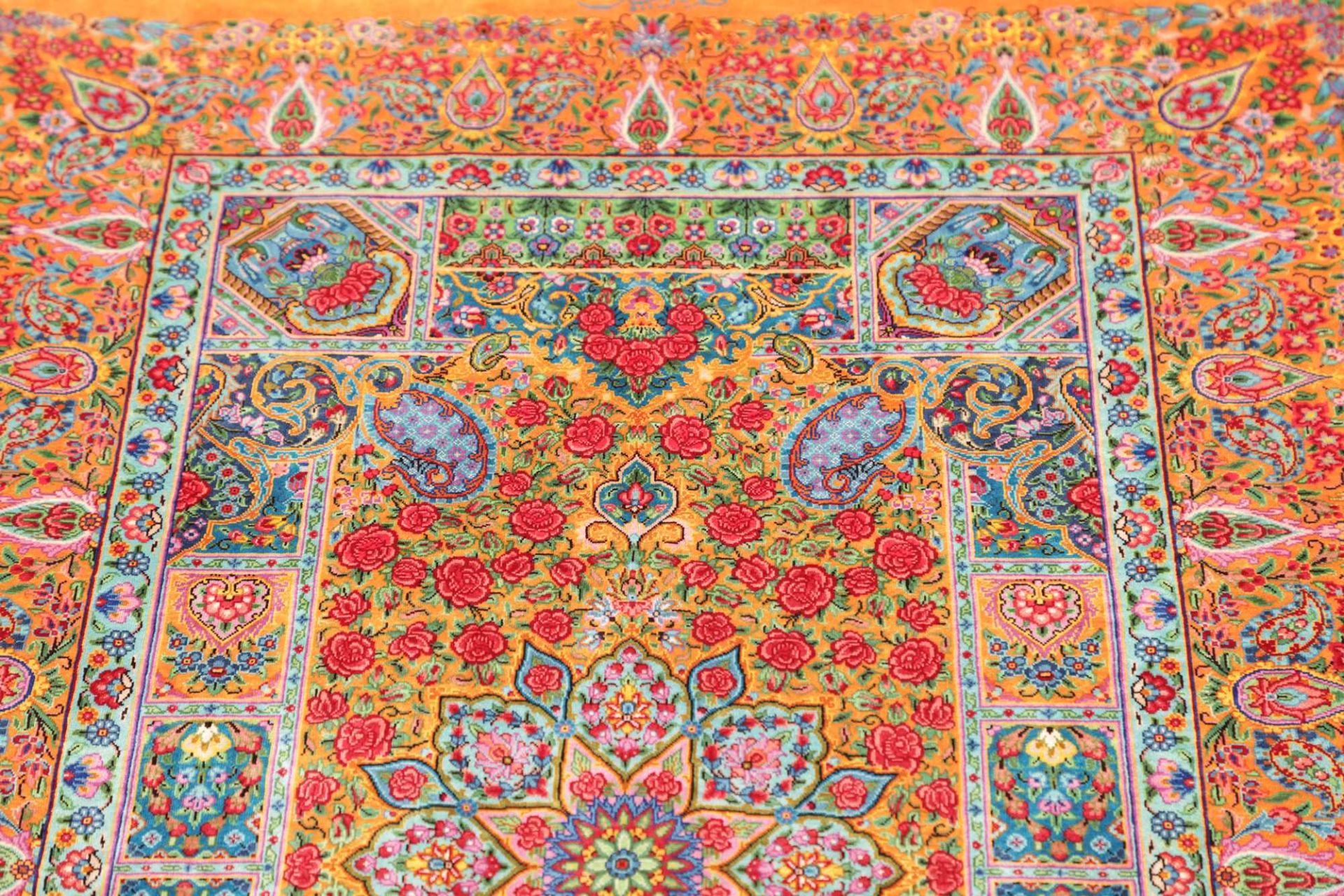 Ghom Perserteppich aus Iran, 82 × 120 cm