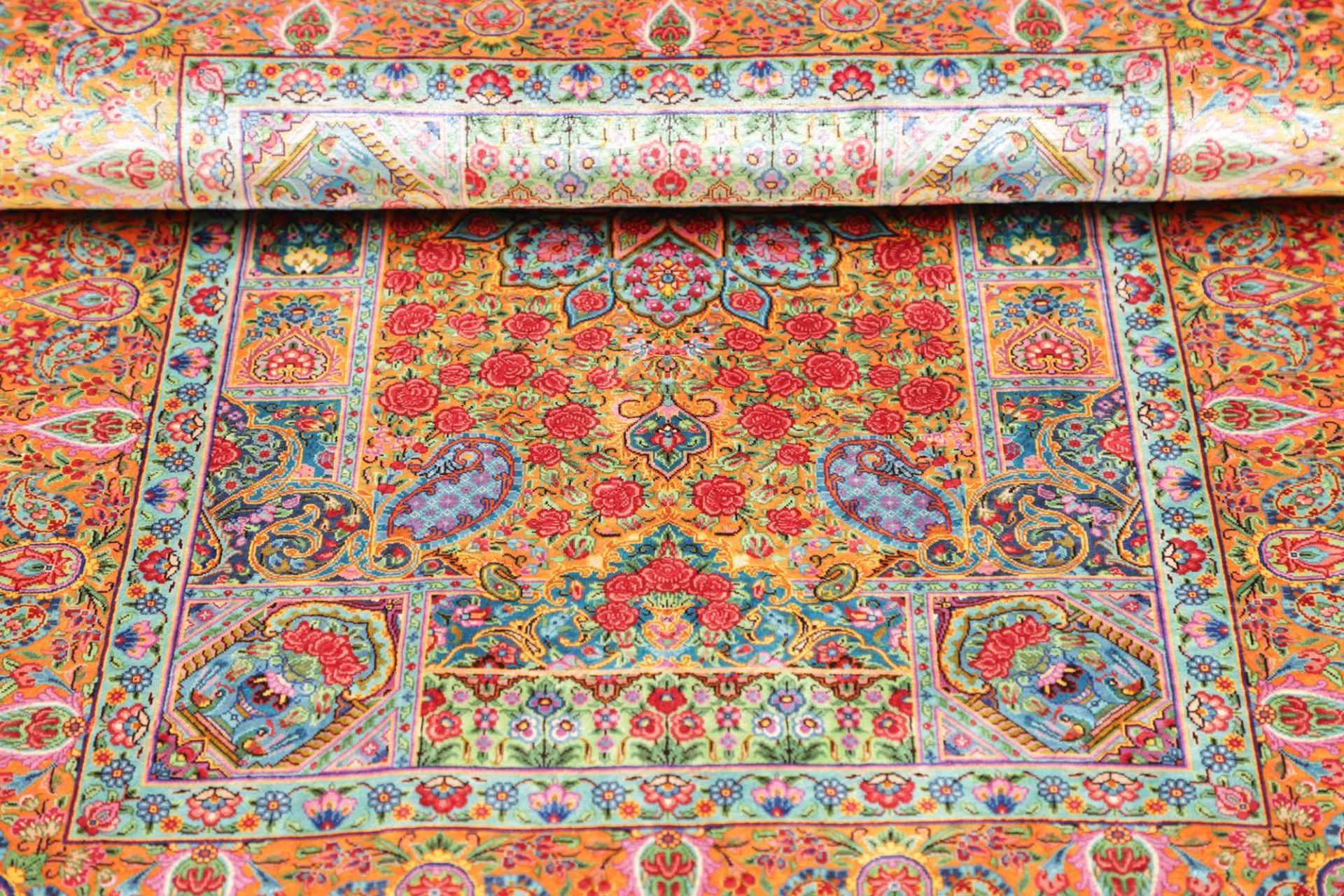 Ghom Perserteppich aus Iran, 82 × 120 cm