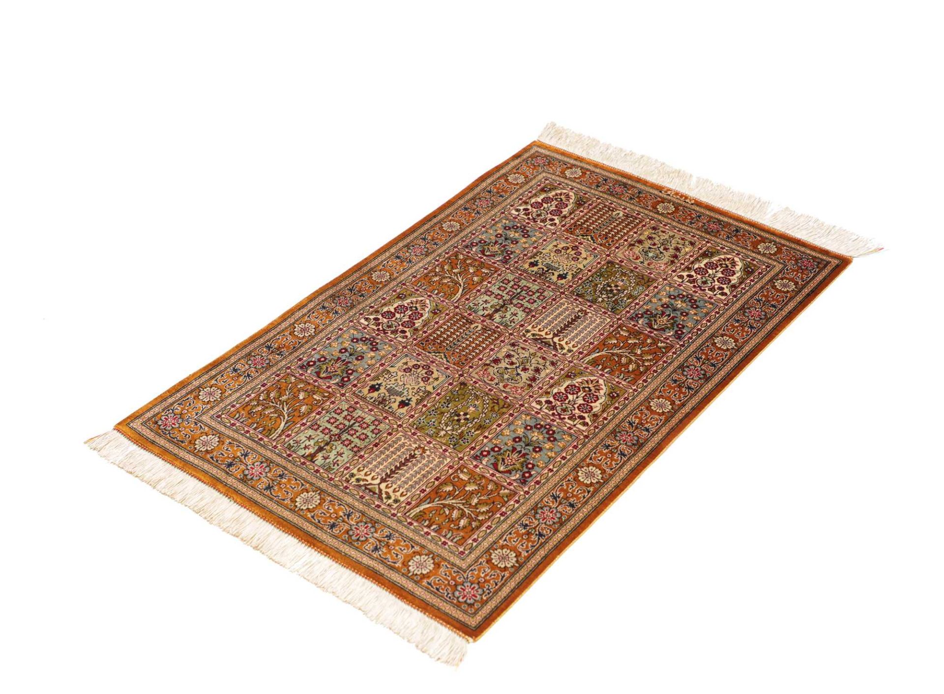 Ghom Perserteppich aus Iran, 61 × 89 cm