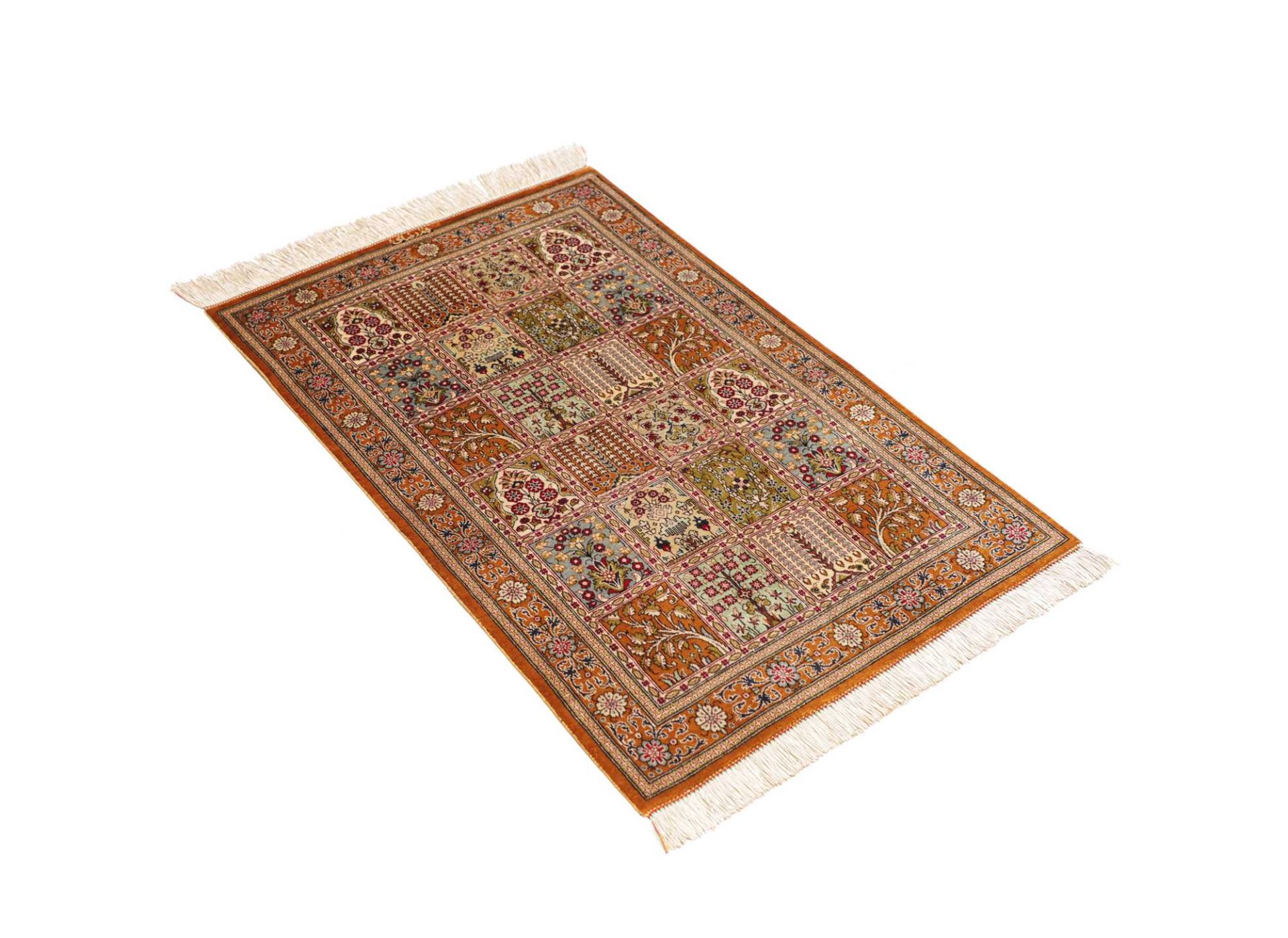 Ghom Perserteppich aus Iran, 61 × 89 cm