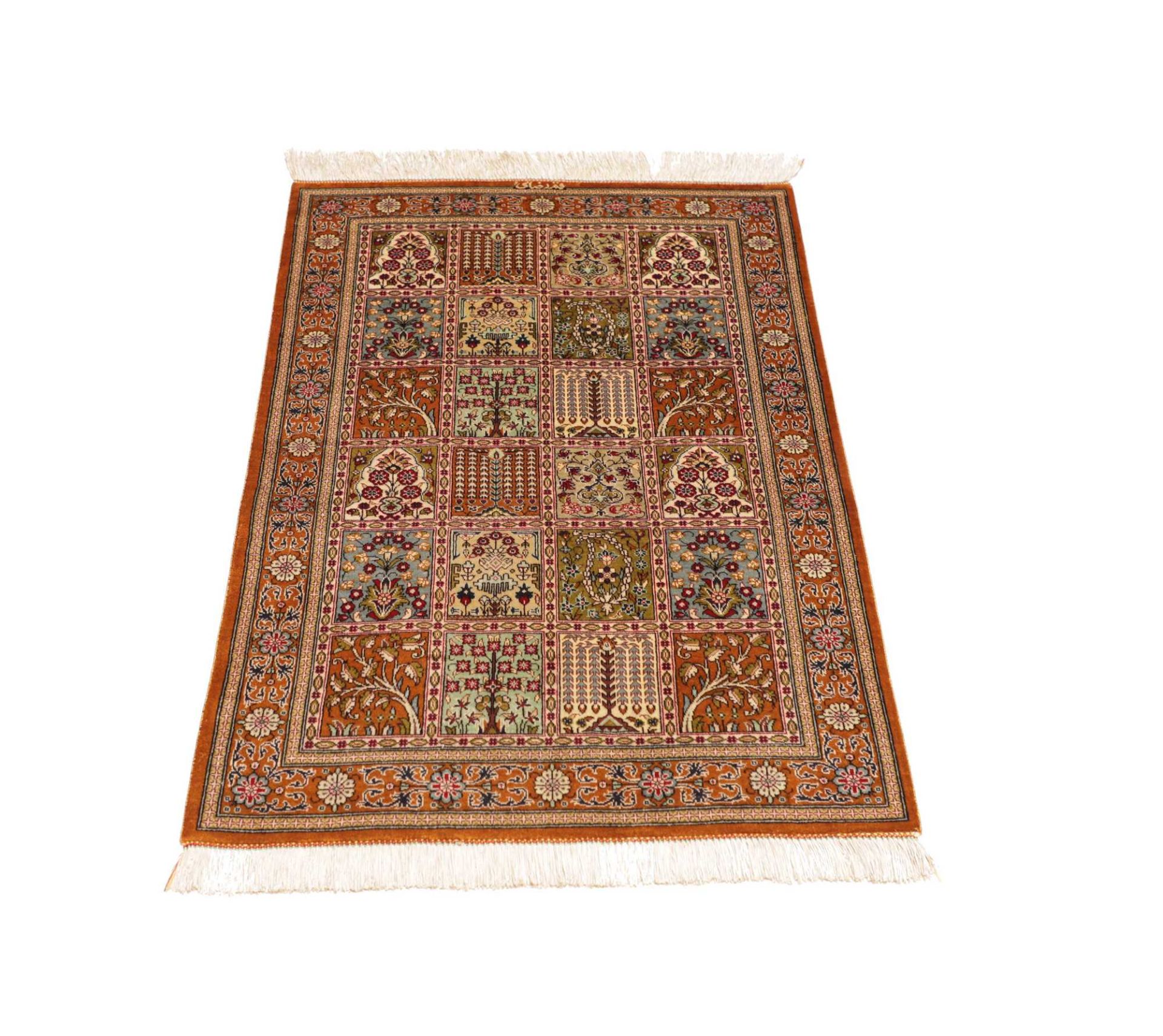 Ghom Perserteppich aus Iran, 61 × 89 cm