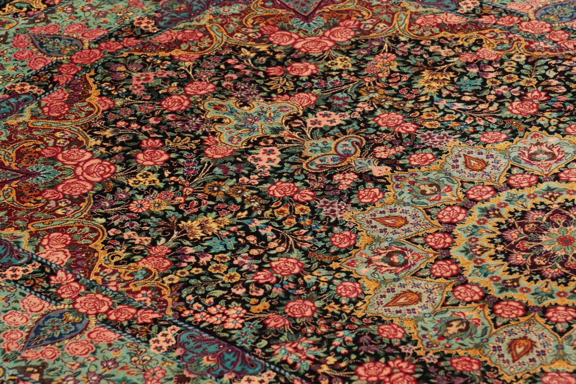 Handgeknüpfter Ghom Perserteppich, 101 × 154 cm, Seide