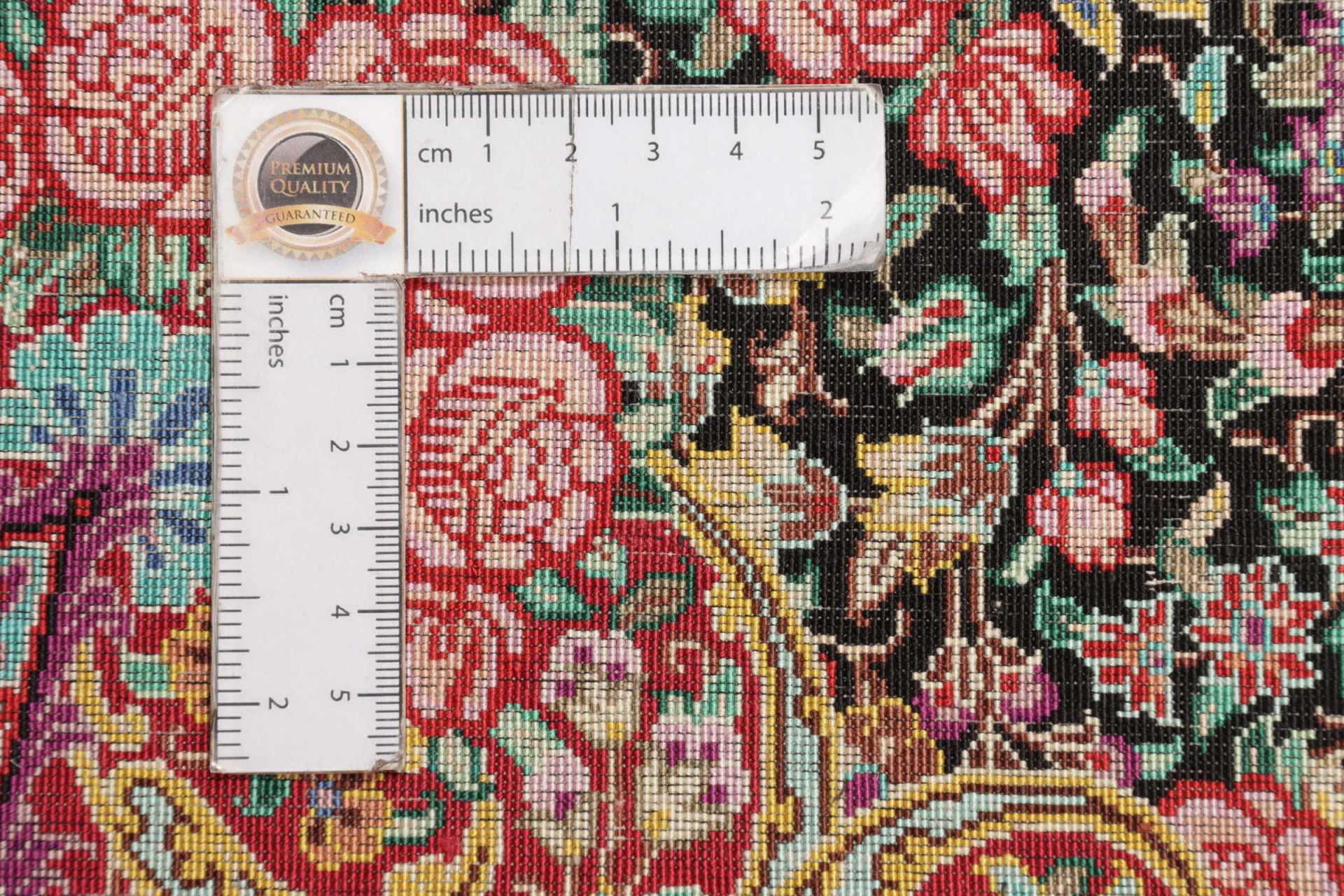 Handgeknüpfter Ghom Perserteppich, 101 × 154 cm, Seide