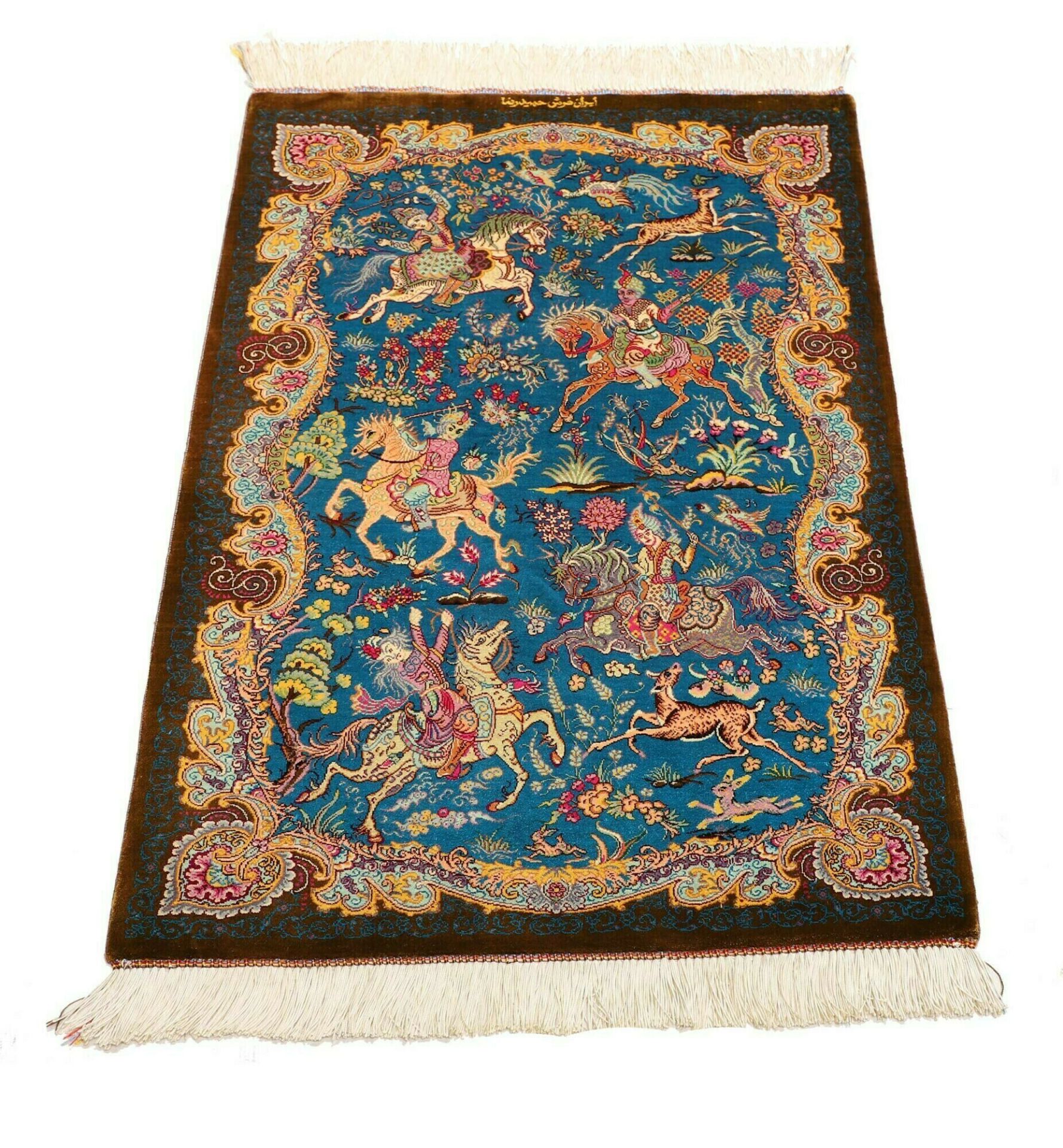 Ghom Perserteppich aus Iran, 59 × 89 cm