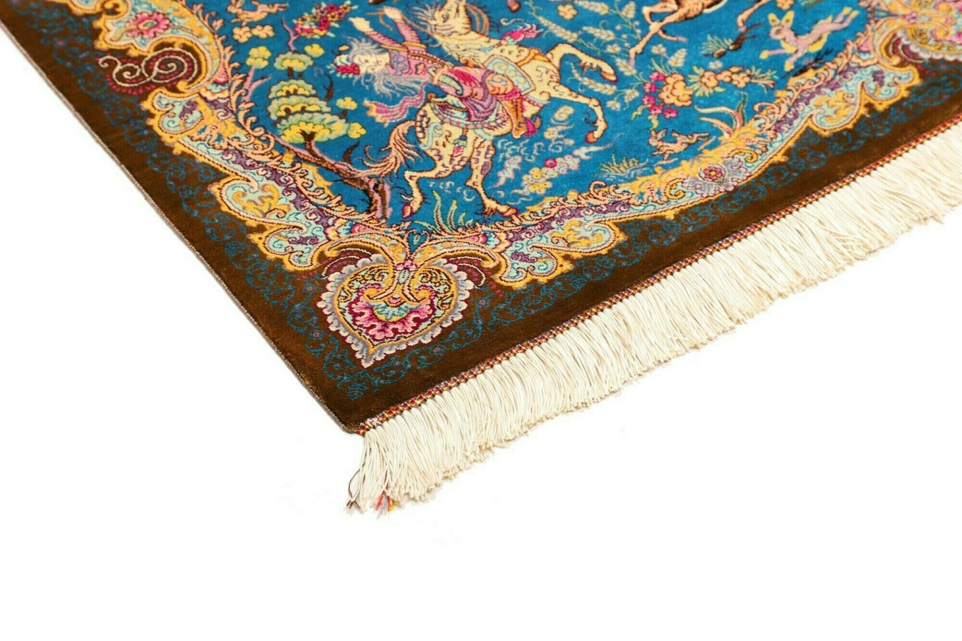 Ghom Perserteppich aus Iran, 59 × 89 cm