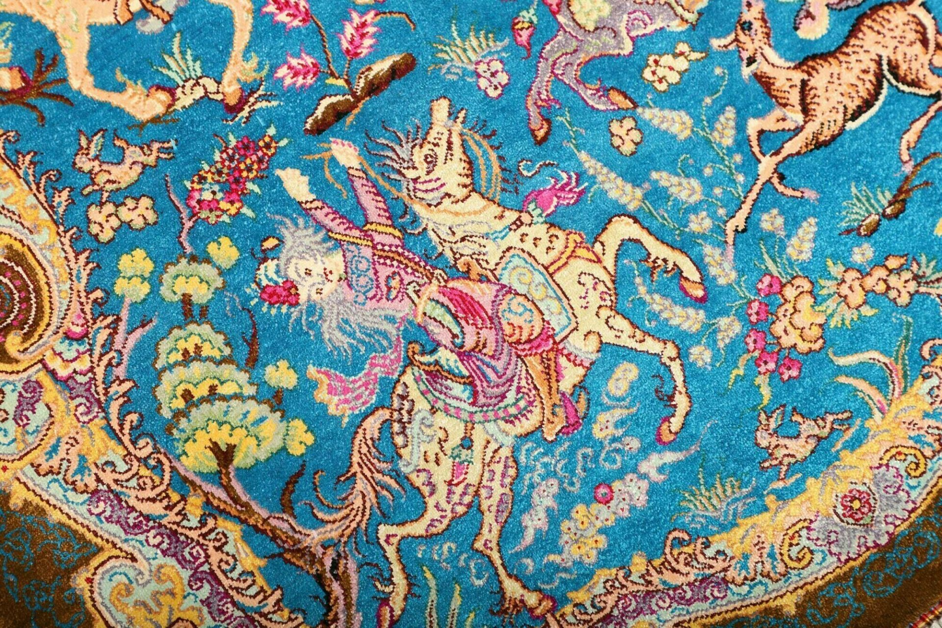 Ghom Perserteppich aus Iran, 59 × 89 cm