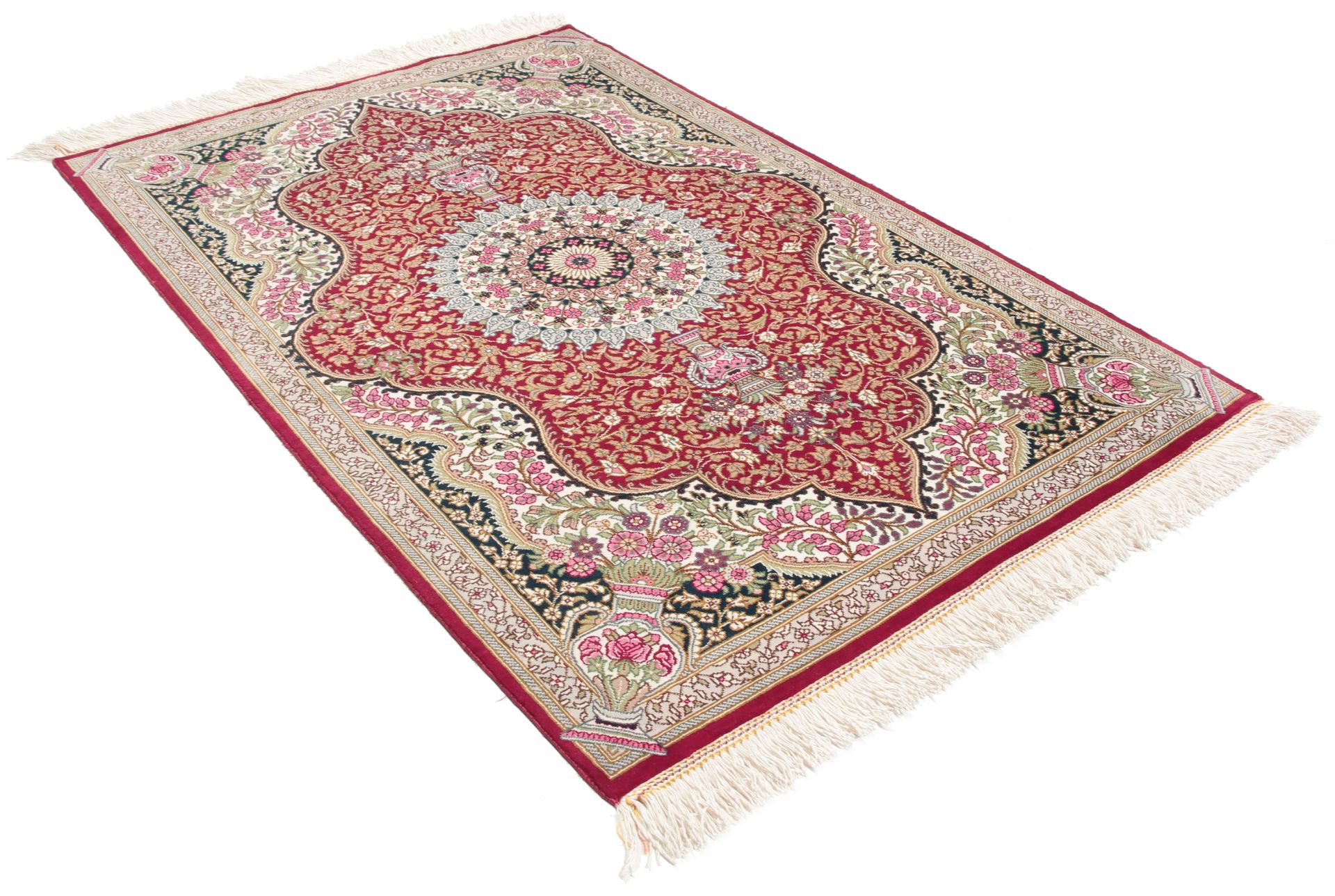 perserteppich-ghom-60-x-90-cm-seide-handgeknupft-exklusiv-6 Handgeknüpfter Ghom Perserteppich 60 × 90 cm
