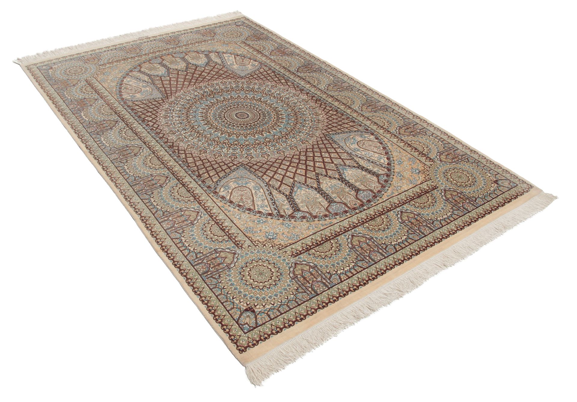 perserteppich-ghom-135-x-204-cm-seide-handgeknupft-exklusiv-1 Ghom Perserteppich aus Iran, 135 × 204 cm