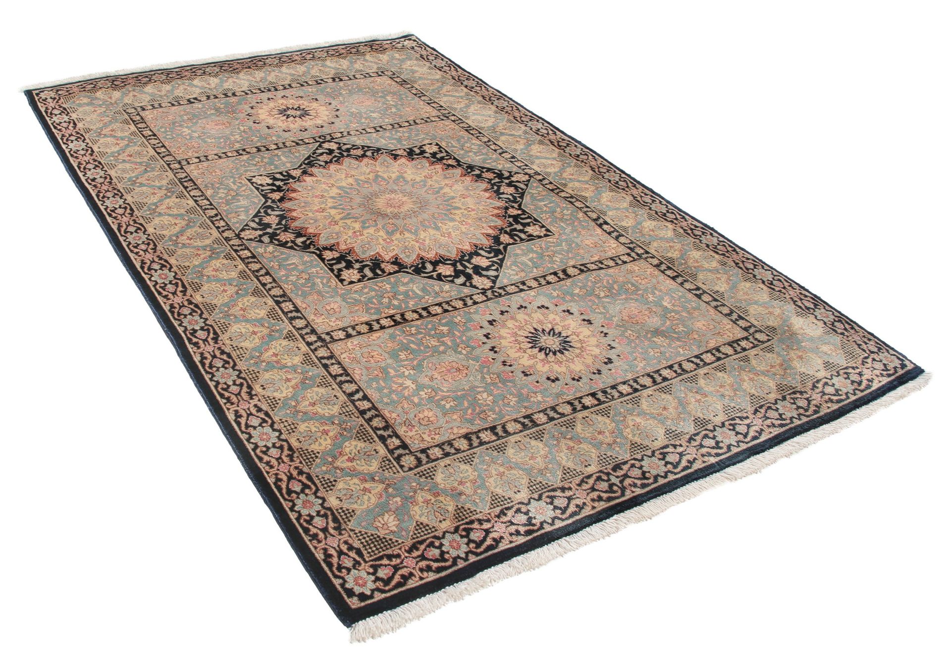 perserteppich-ghom-76-x-120-cm-seide-handgeknupft-edel-1 Handgeknüpfter Ghom Perserteppich 76 × 120 cm