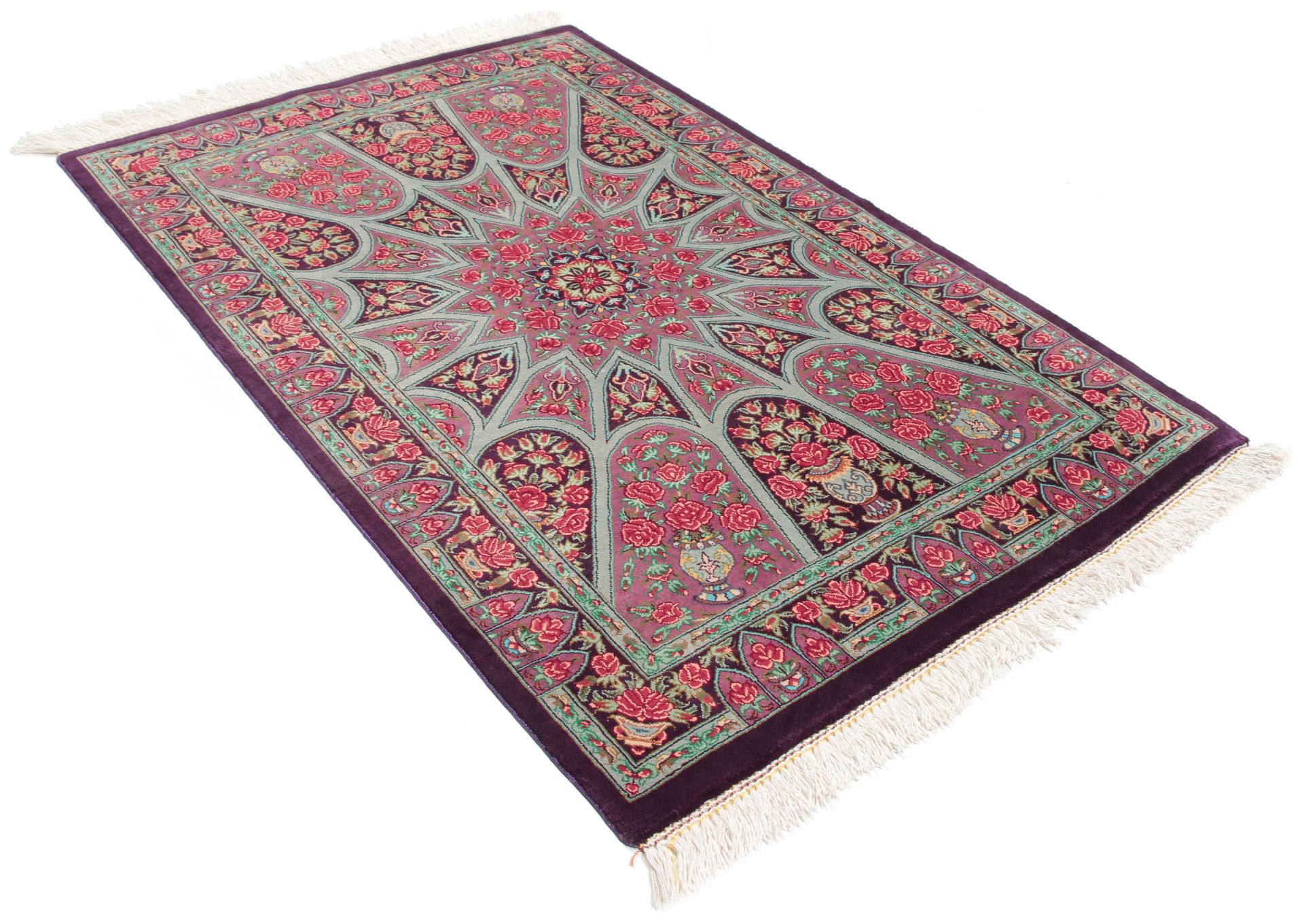 Ghom Perserteppich aus Iran, 60 × 90 cm