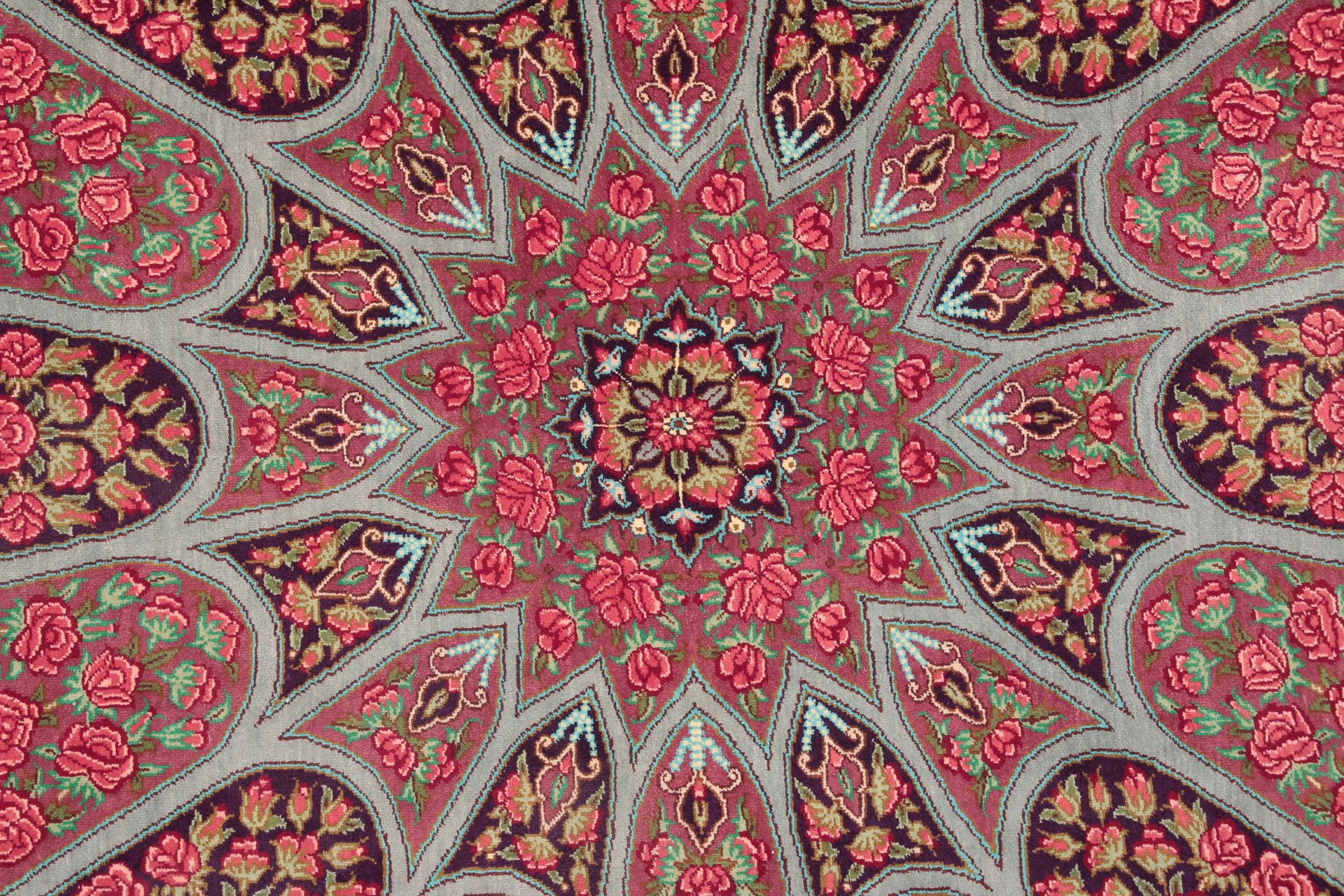 Ghom Perserteppich aus Iran, 60 × 90 cm
