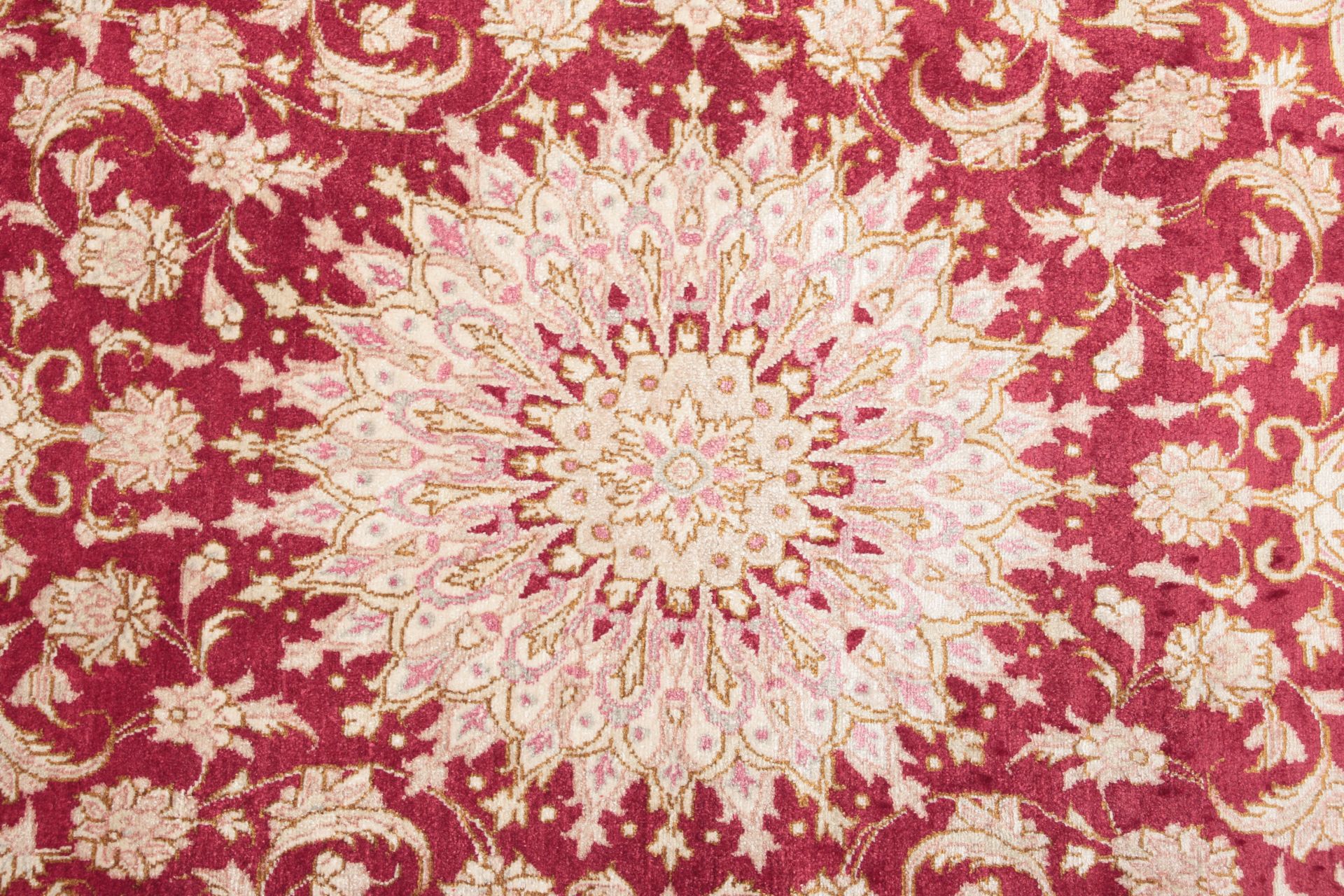 Handgeknüpfter Ghom Perserteppich, 59 × 92 cm, Seide