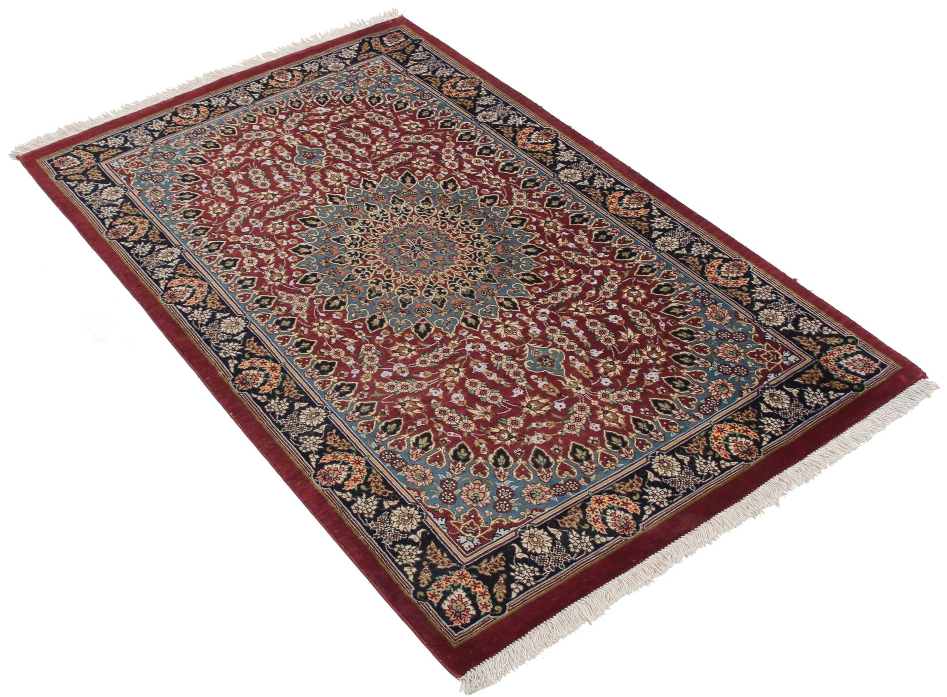Ghom Perserteppich aus Iran, 58 × 94 cm