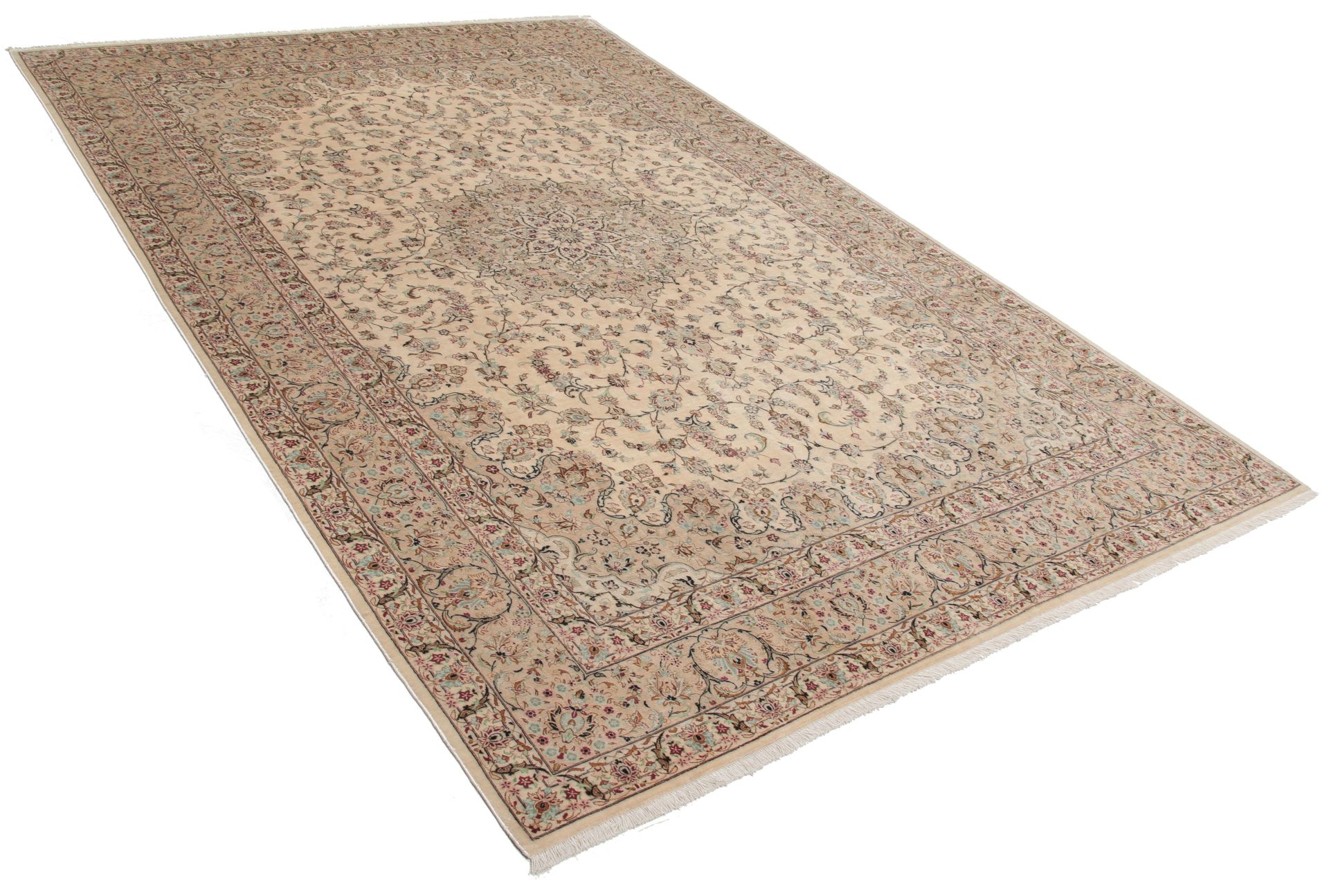 perserteppich-ghom-196-x-298-cm-seide-handgeknupft-exklusiv-1 Ghom Perserteppich aus Iran, 196 × 298 cm