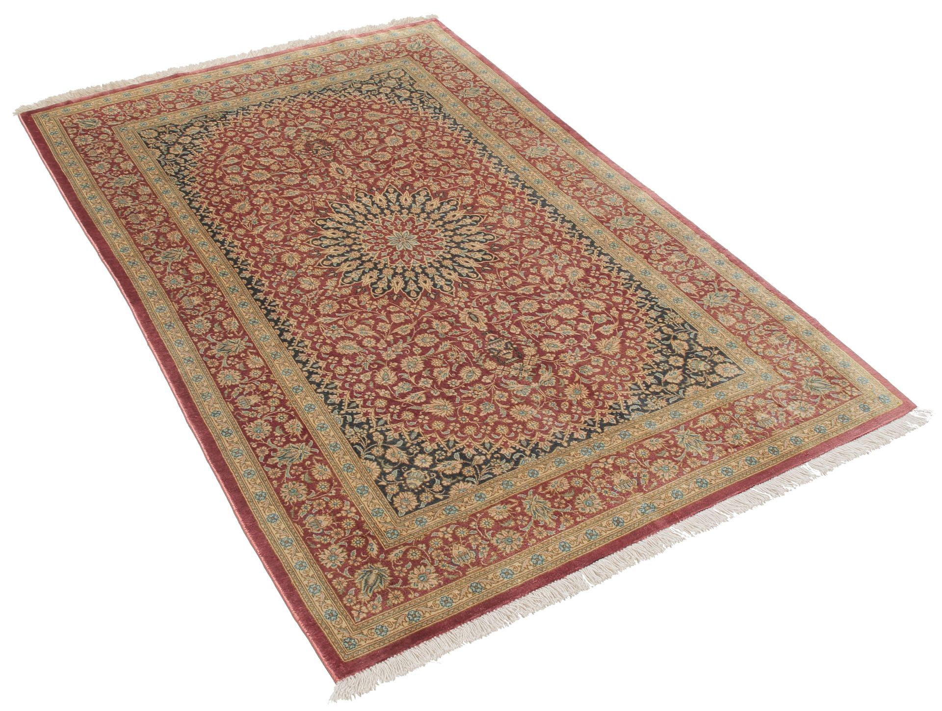 Ghom Perserteppich aus Iran, 77 × 123 cm