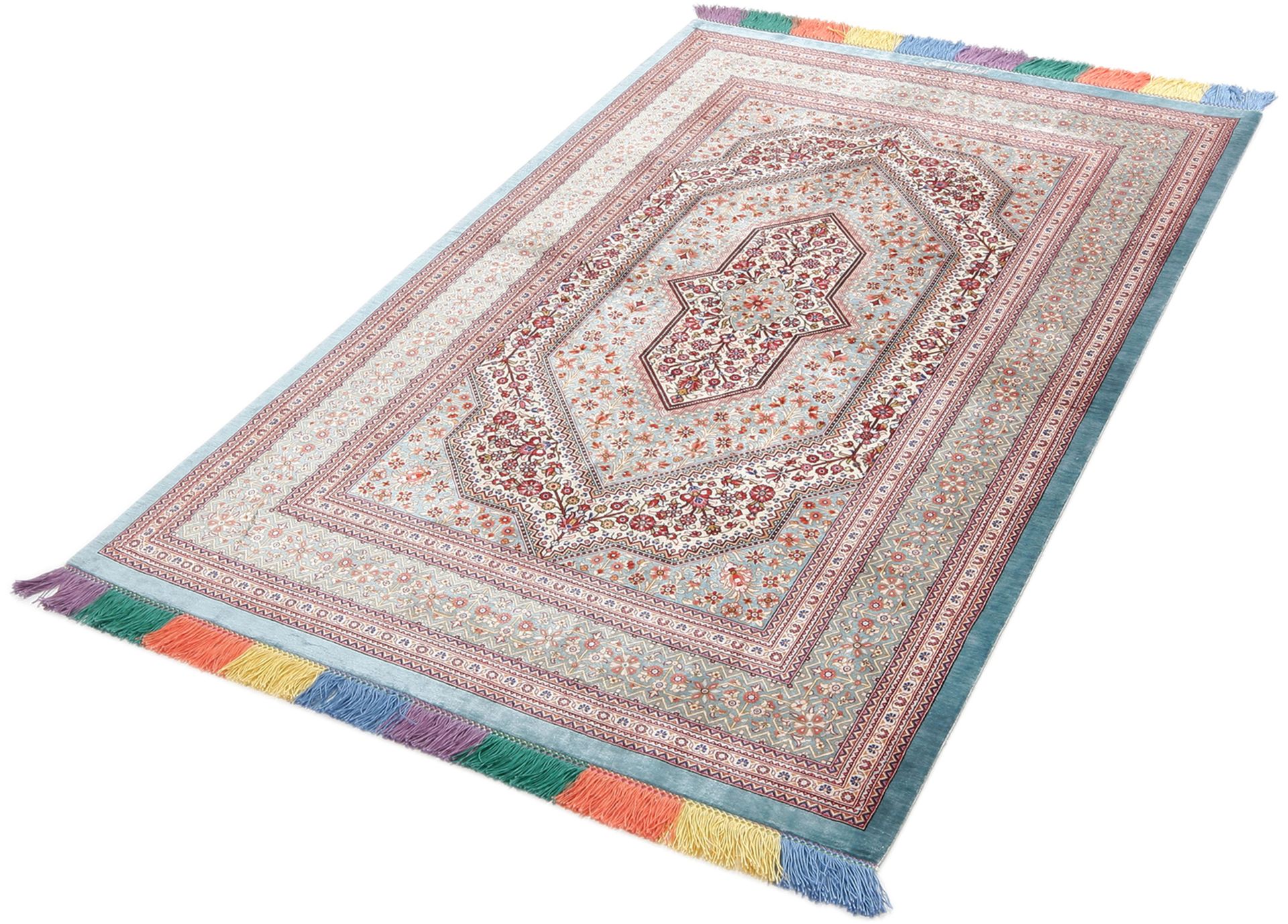 Handgeknüpfter Ghom Perserteppich, 96 × 155 cm, Seide