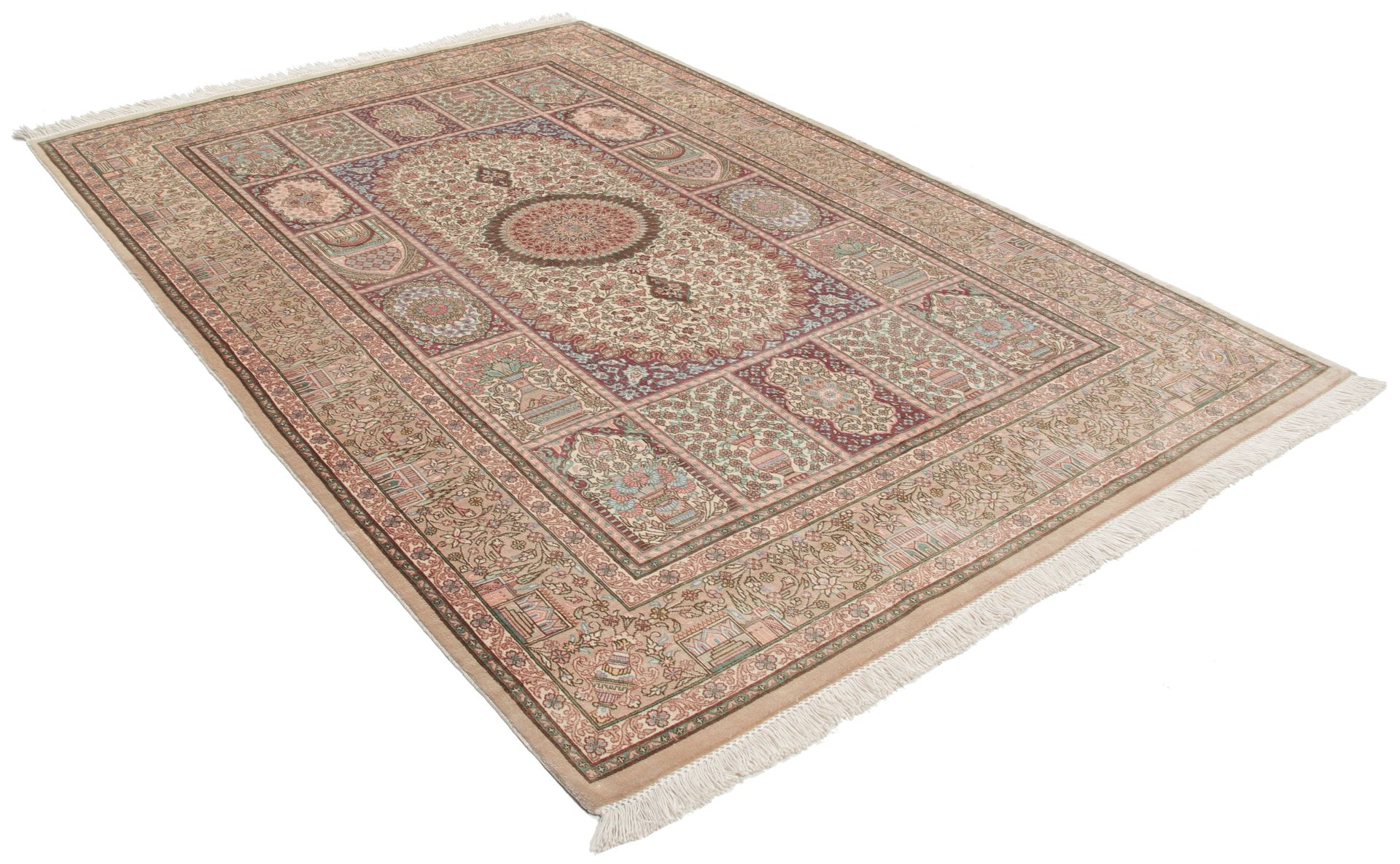 perserteppich-ghom-100-x-150-cm-seide-handgeknupft-exklusiv-2 Ghom Perserteppich aus Iran, 100 × 150 cm