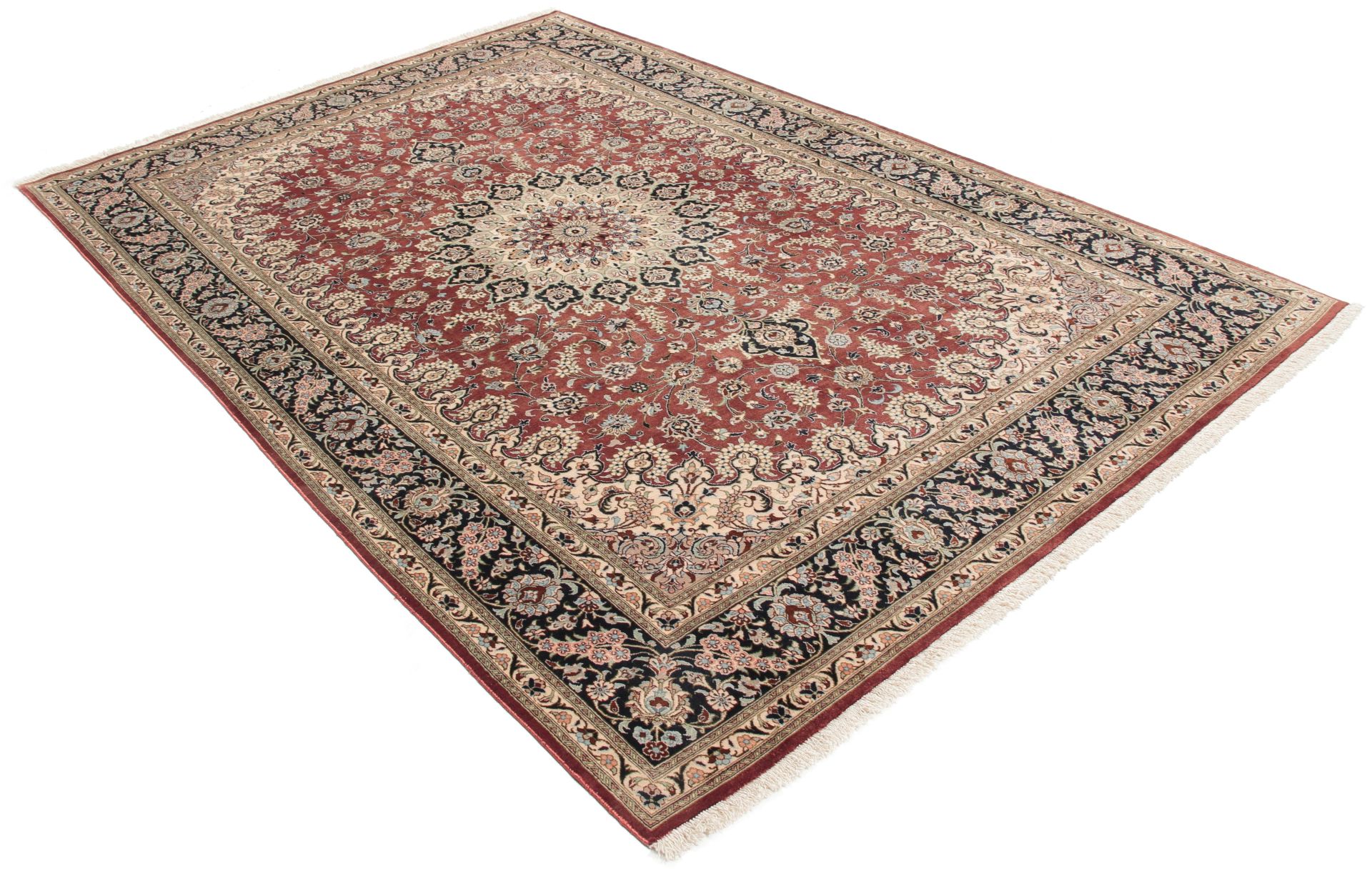 Handgeknüpfter Ghom Perserteppich, 132 × 200 cm, Seide