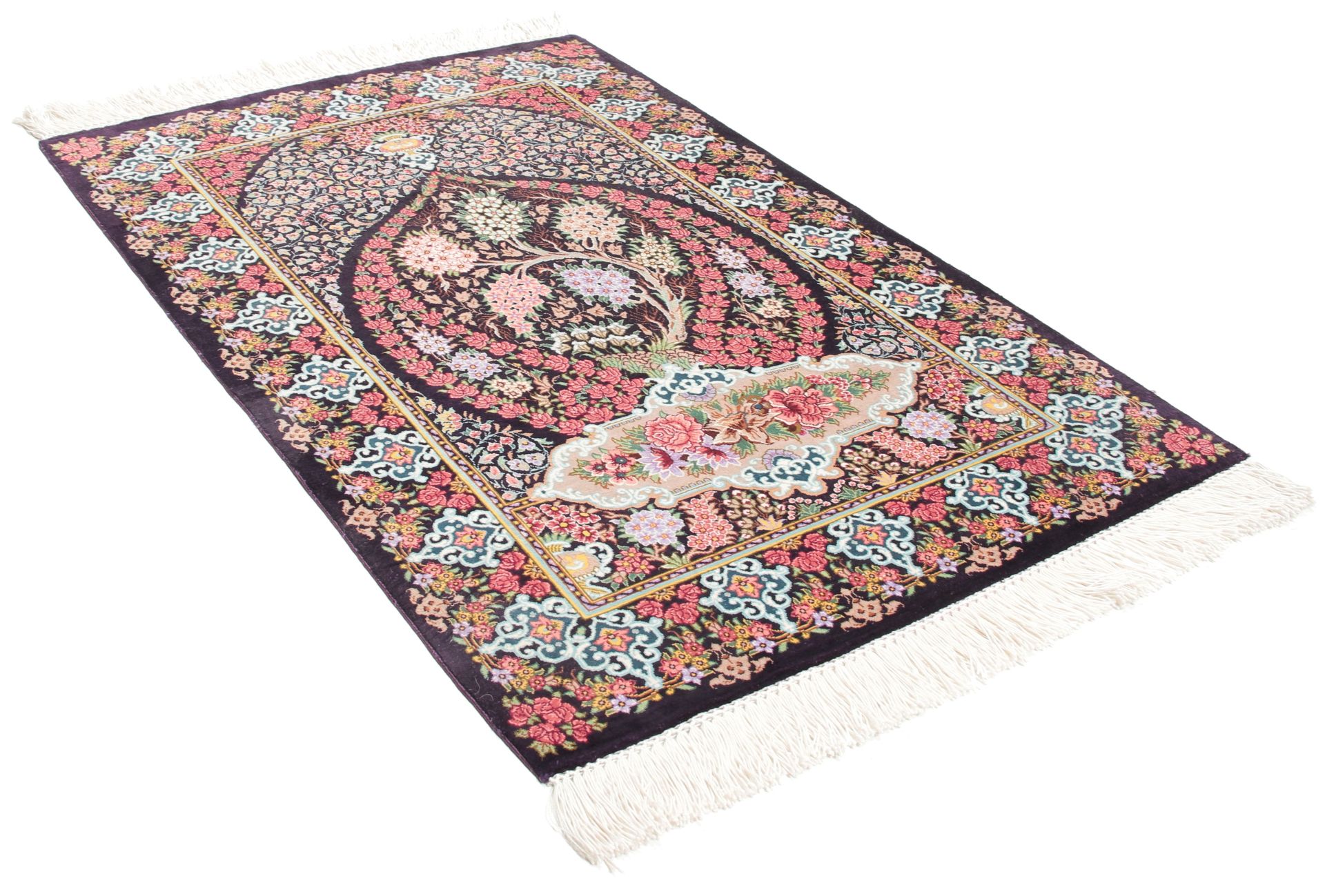 perserteppich-ghom-58-x-87-cm-seide-handgeknupft-exklusiv-11 Handgeknüpfter Ghom Perserteppich 58 × 87 cm