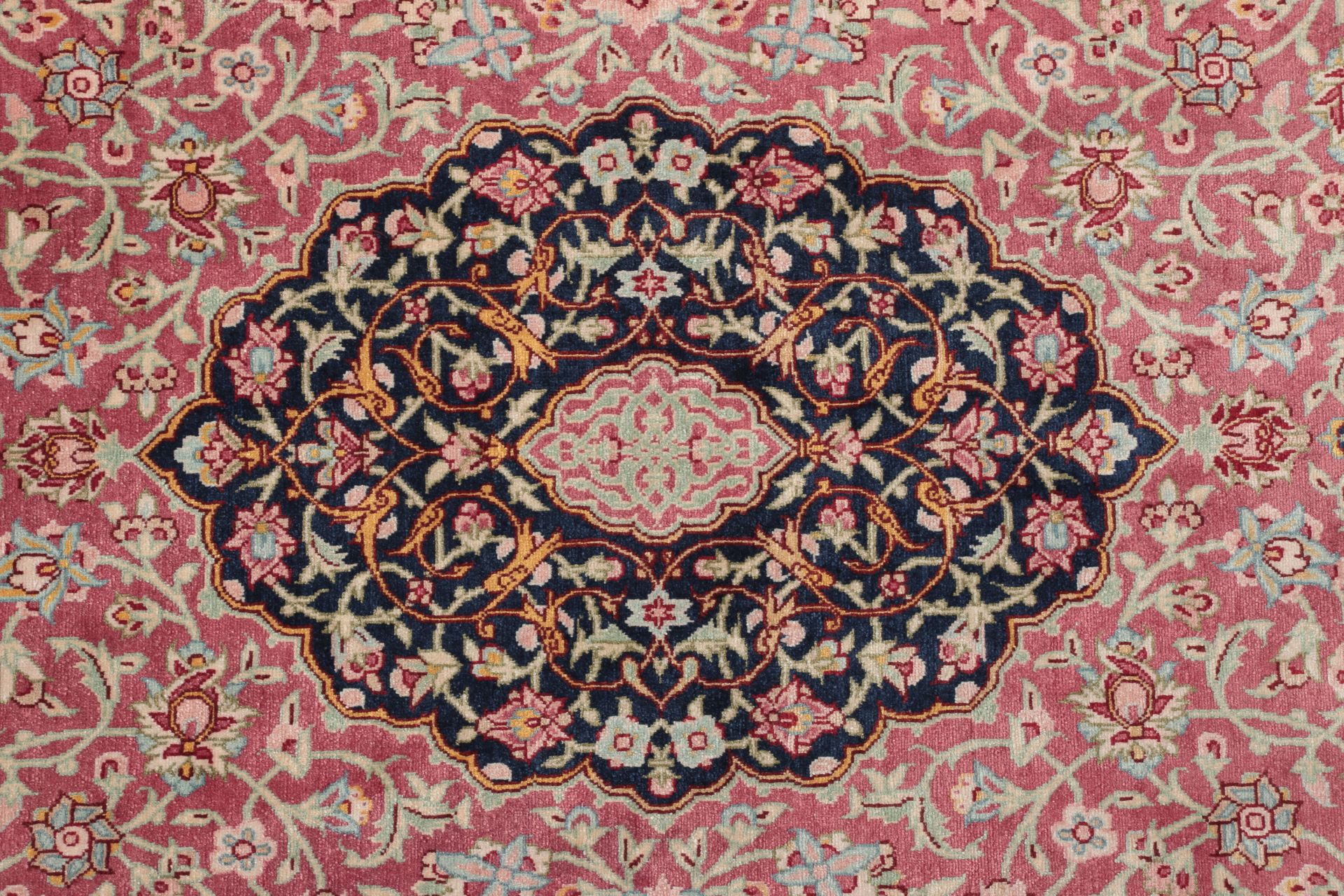 Handgeknüpfter Ghom Perserteppich, 80 × 297 cm, Seide