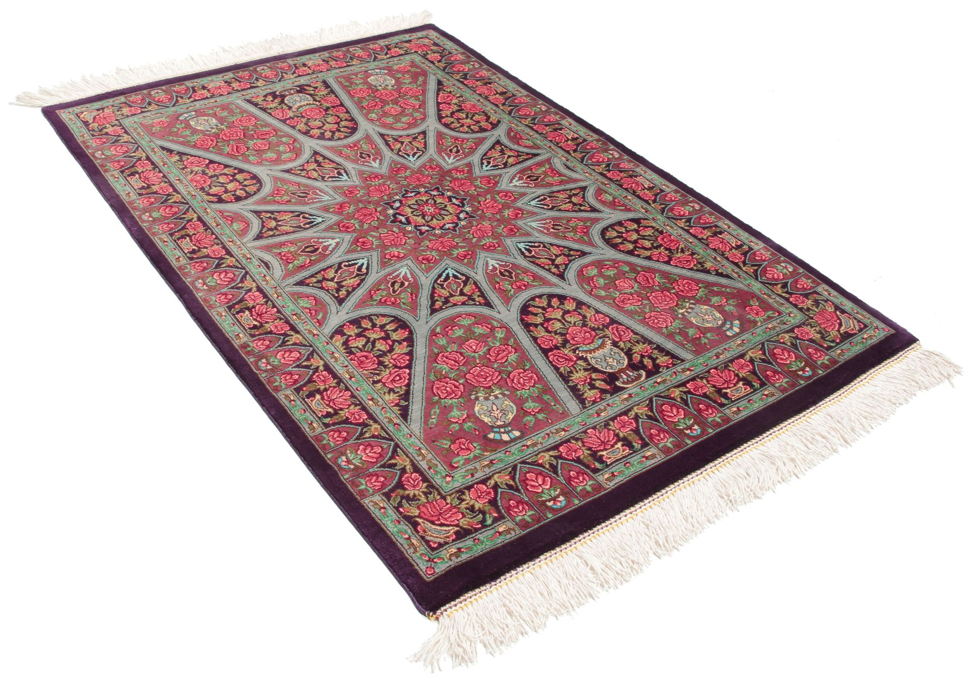 Ghom Perserteppich aus Iran, 60 × 89 cm