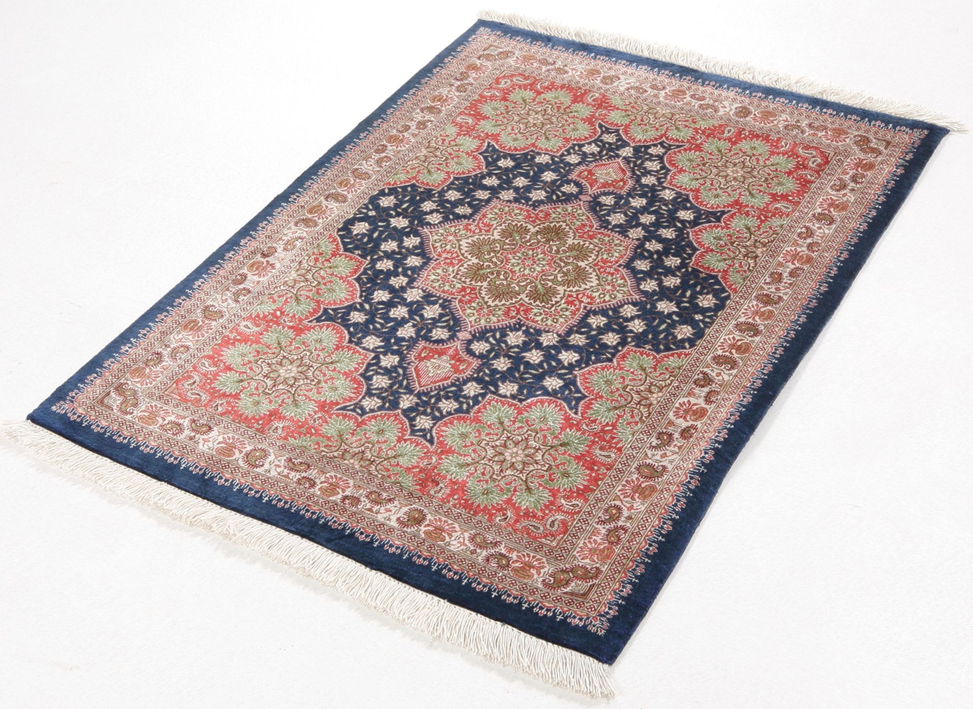 Ghom Perserteppich aus Iran, 54 × 77 cm