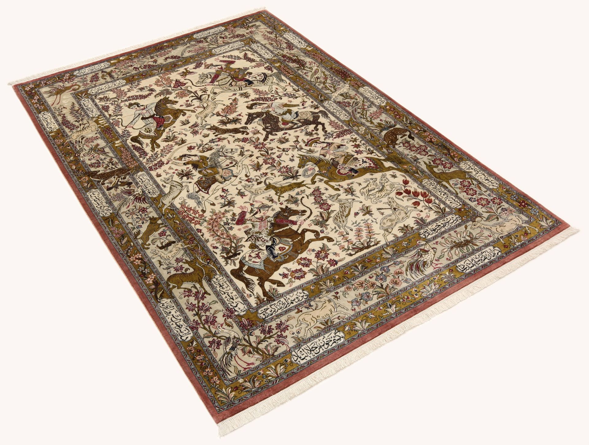 Handgeknüpfter Ghom Perserteppich 132 × 203 cm